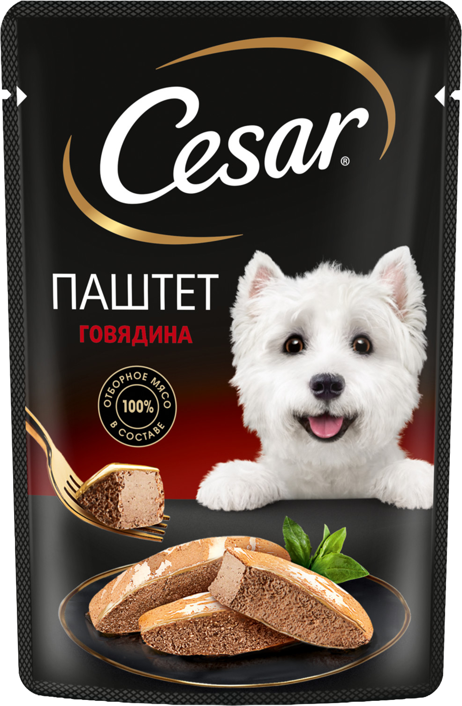 Изображение товара Корм влажный для взрослых собак CESAR Паштет с говядиной, 80г Изображение товара Корм влажный для взрослых собак CESAR Паштет с говядиной, 80г