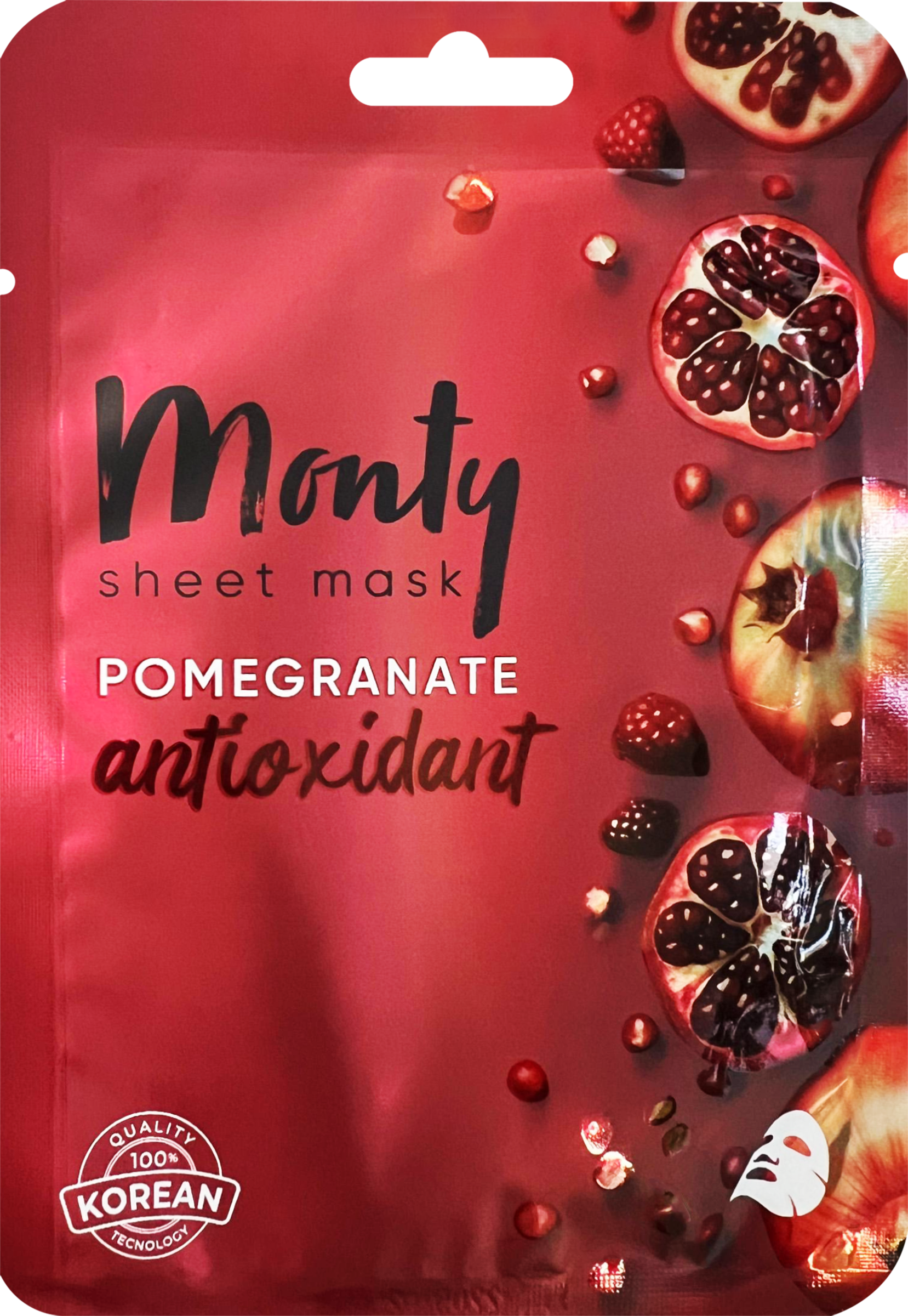 Изображение товара Маска для лица MONTY Tencel Гранат, антиоксидантная, 25мл Изображение товара Маска для лица MONTY Tencel Гранат, антиоксидантная, 25мл