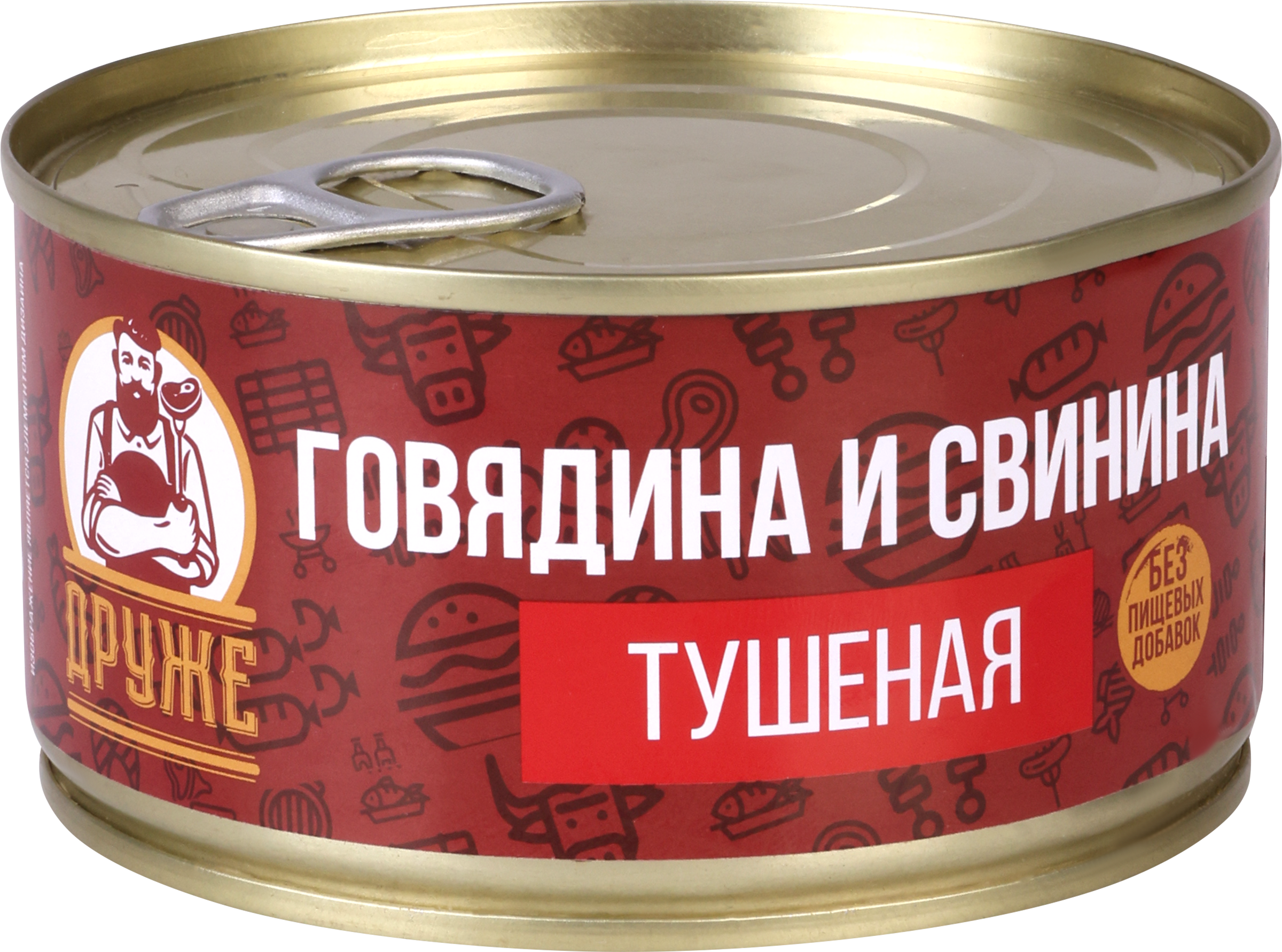 Изображение товара Мясо тушеное ДРУЖЕ говядина и свинина, кусковое, 325 г - отличное решение для домашних блюд Изображение товара Мясо тушеное ДРУЖЕ говядина и свинина, кусковое, 325 г - отличное решение для домашних блюд