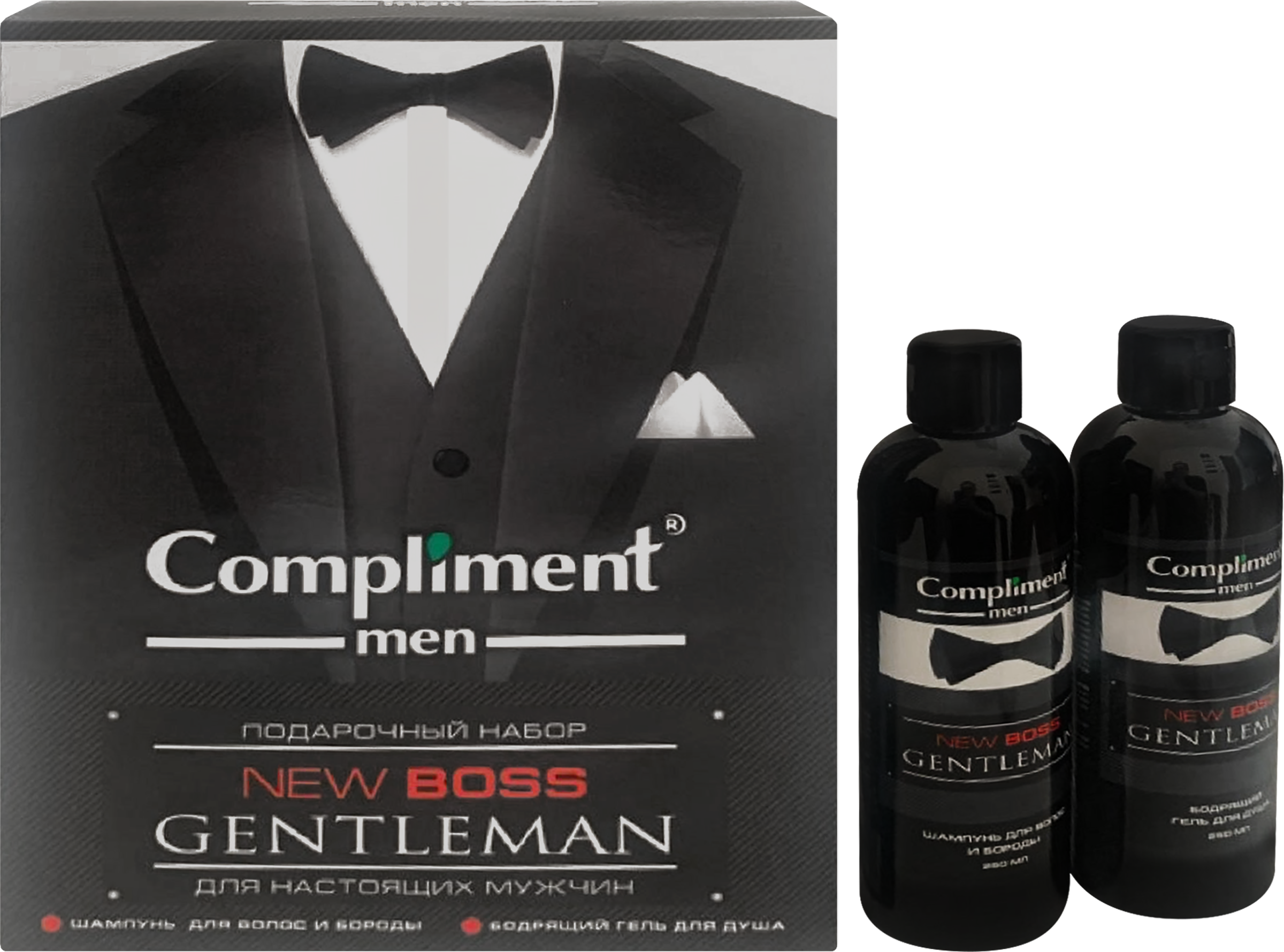 Изображение товара Набор косметический COMPLIMENT Men New boss Шампунь, 250мл+Гель для душа, 250мл Изображение товара Набор косметический COMPLIMENT Men New boss Шампунь, 250мл+Гель для душа, 250мл
