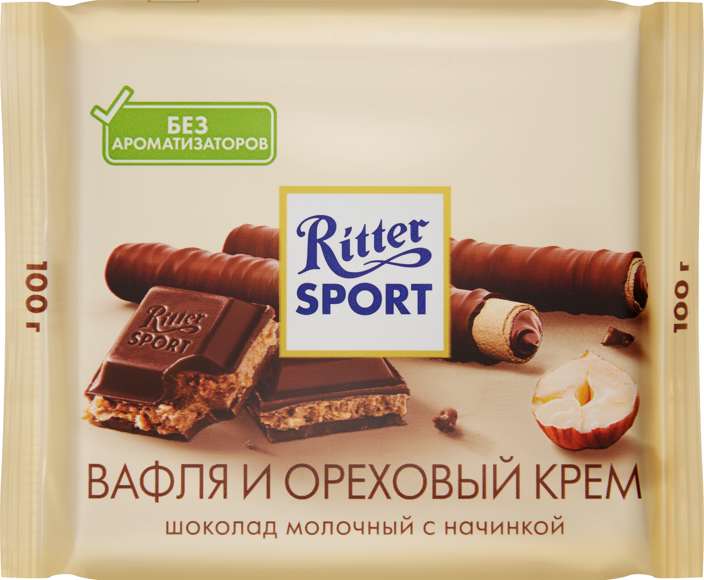 Изображение товара Молочный шоколад RITTER SPORT с вафлей и ореховым кремом, 100г