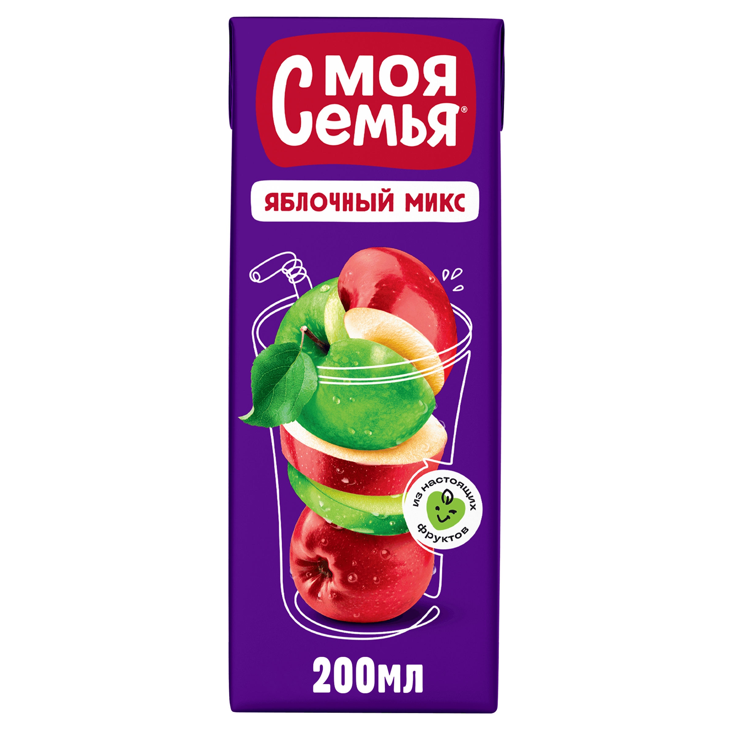 Изображение товара Напиток сокосодержащий МОЯ СЕМЬЯ Яблочный микс, 200мл Изображение товара Напиток сокосодержащий МОЯ СЕМЬЯ Яблочный микс, 200мл