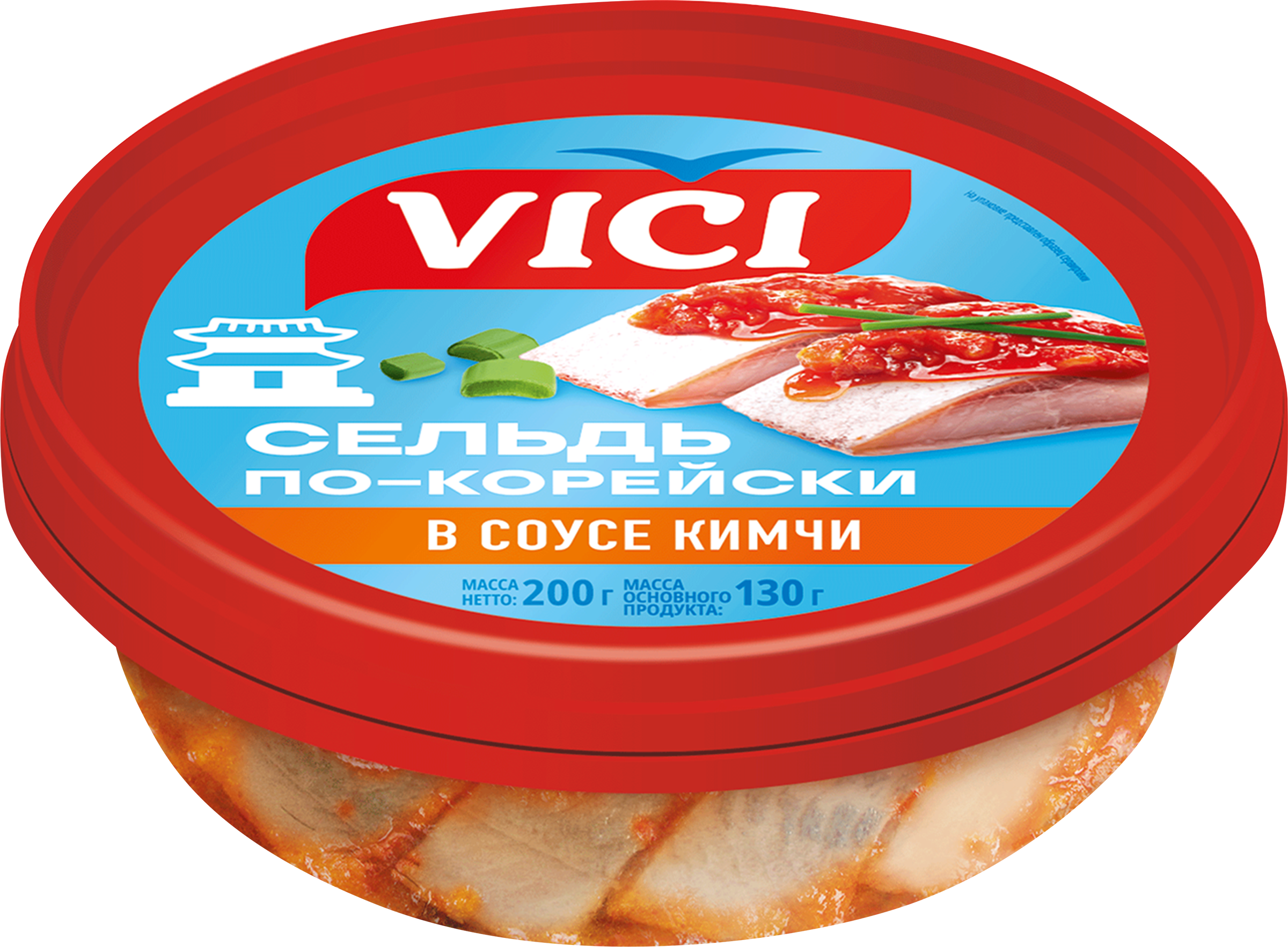 Изображение товара Сельдь VICI По-корейски, филе-кусочки в соусе кимчи, 200г Изображение товара Сельдь VICI По-корейски, филе-кусочки в соусе кимчи, 200г