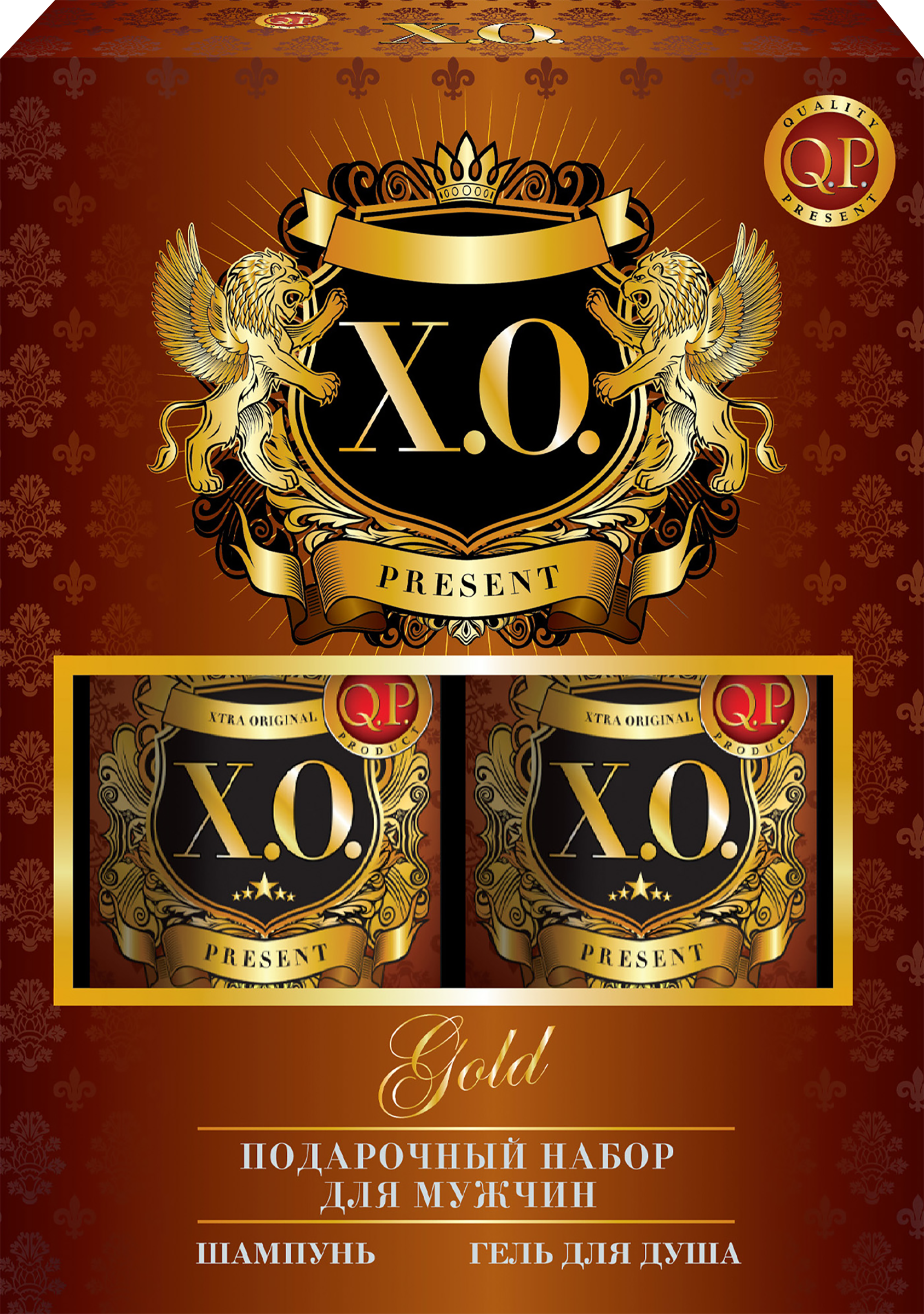 Изображение товара Набор подарочный: COMPLIMENT Q.P. X.O. Gold Гель для душа, 250мл+Шампунь, 250мл Изображение товара Набор подарочный: COMPLIMENT Q.P. X.O. Gold Гель для душа, 250мл+Шампунь, 250мл