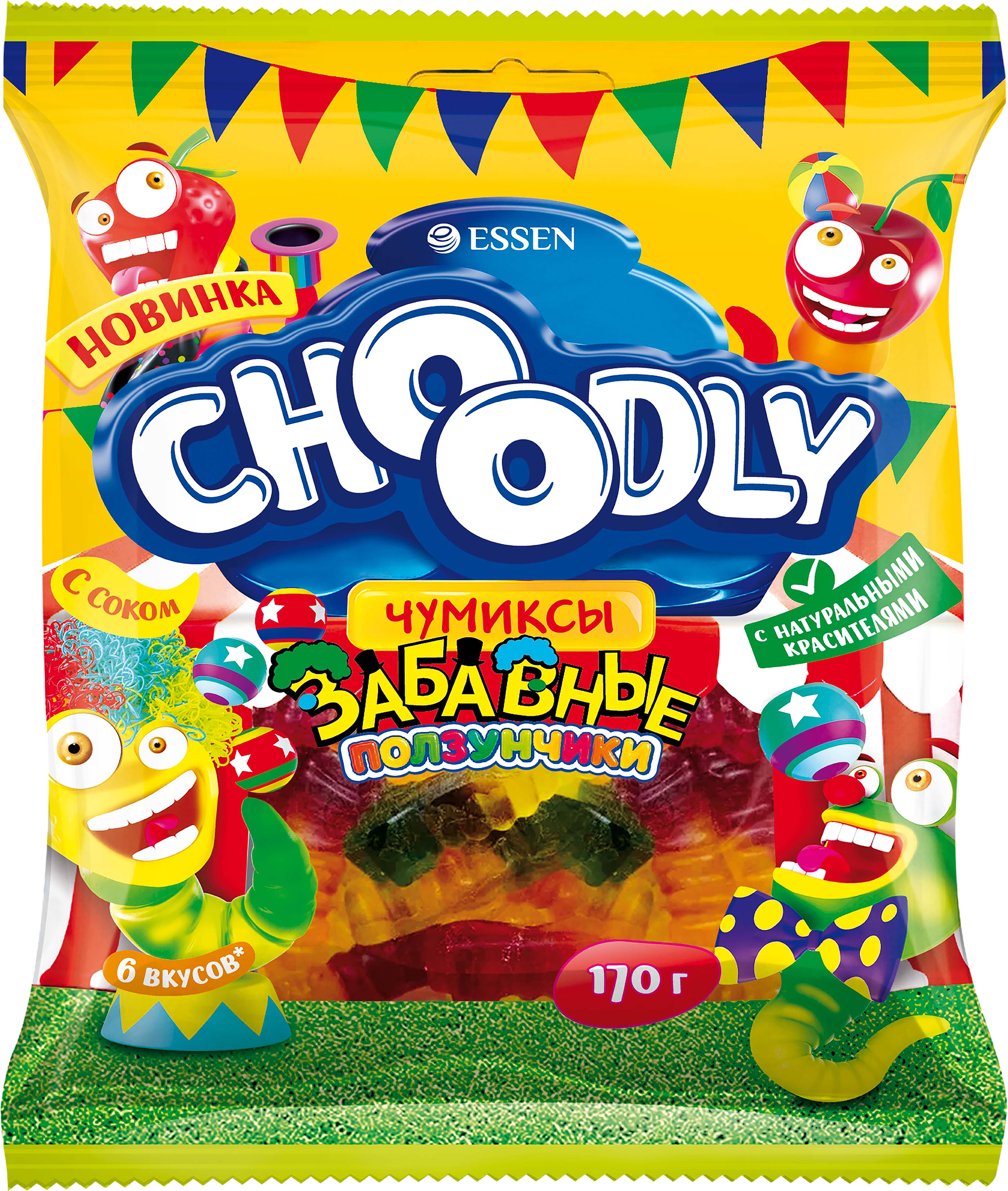 Изображение товара Мармелад жевательный ESSEN Choоdly Забавные ползунчики, 170г