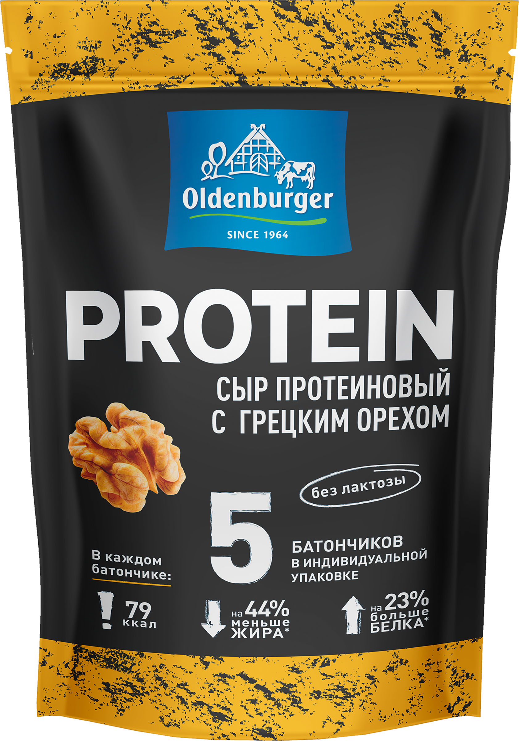 Изображение товара Протеиновый сыр с грецким орехом 30% OLDENBURGER 150г натуральный вкус Изображение товара Протеиновый сыр с грецким орехом 30% OLDENBURGER 150г натуральный вкус