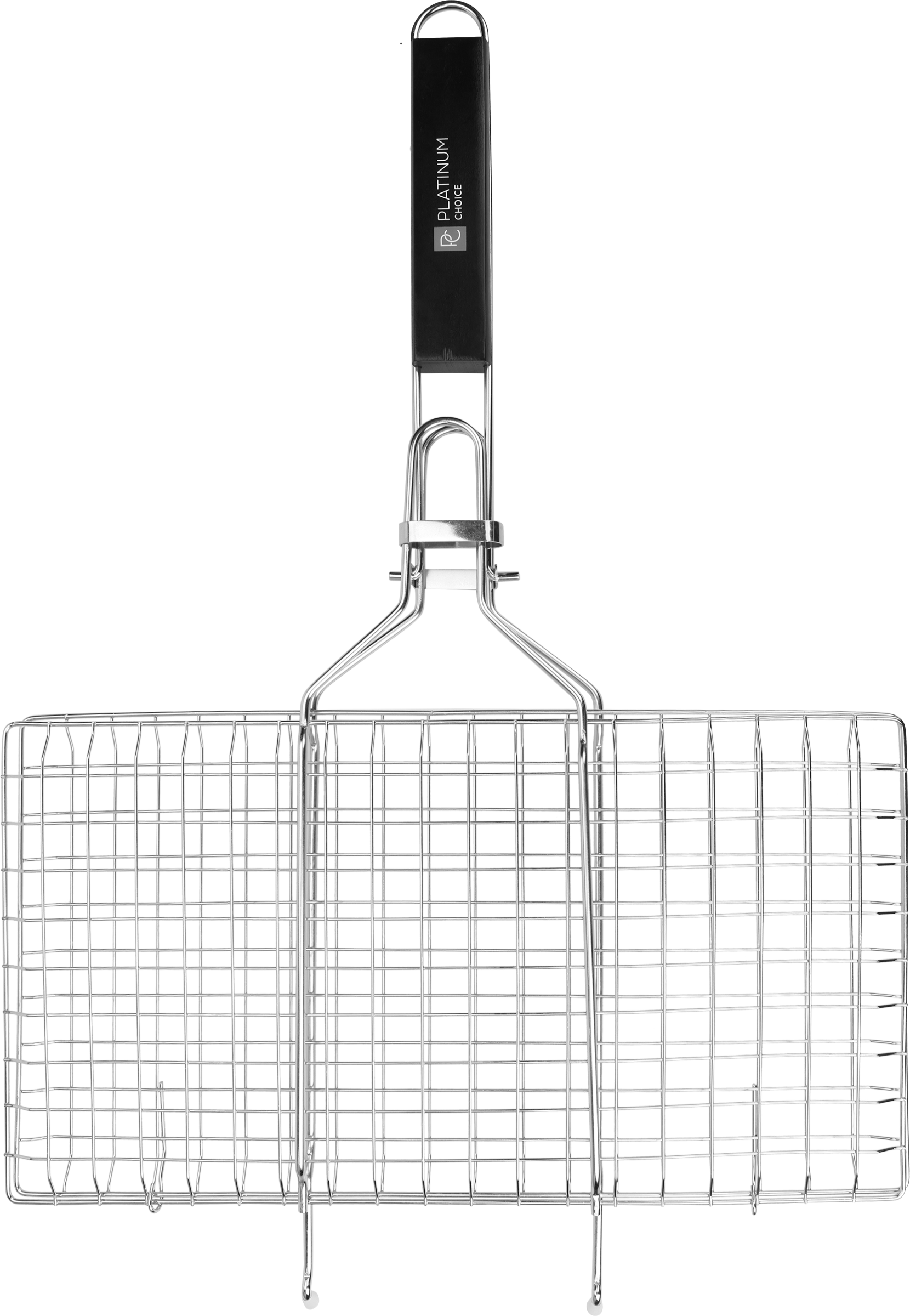 Изображение товара Решетка-гриль PLATINUM CHOICE 22х42(62)х2,5см плоская усиленная со съемной ручкой