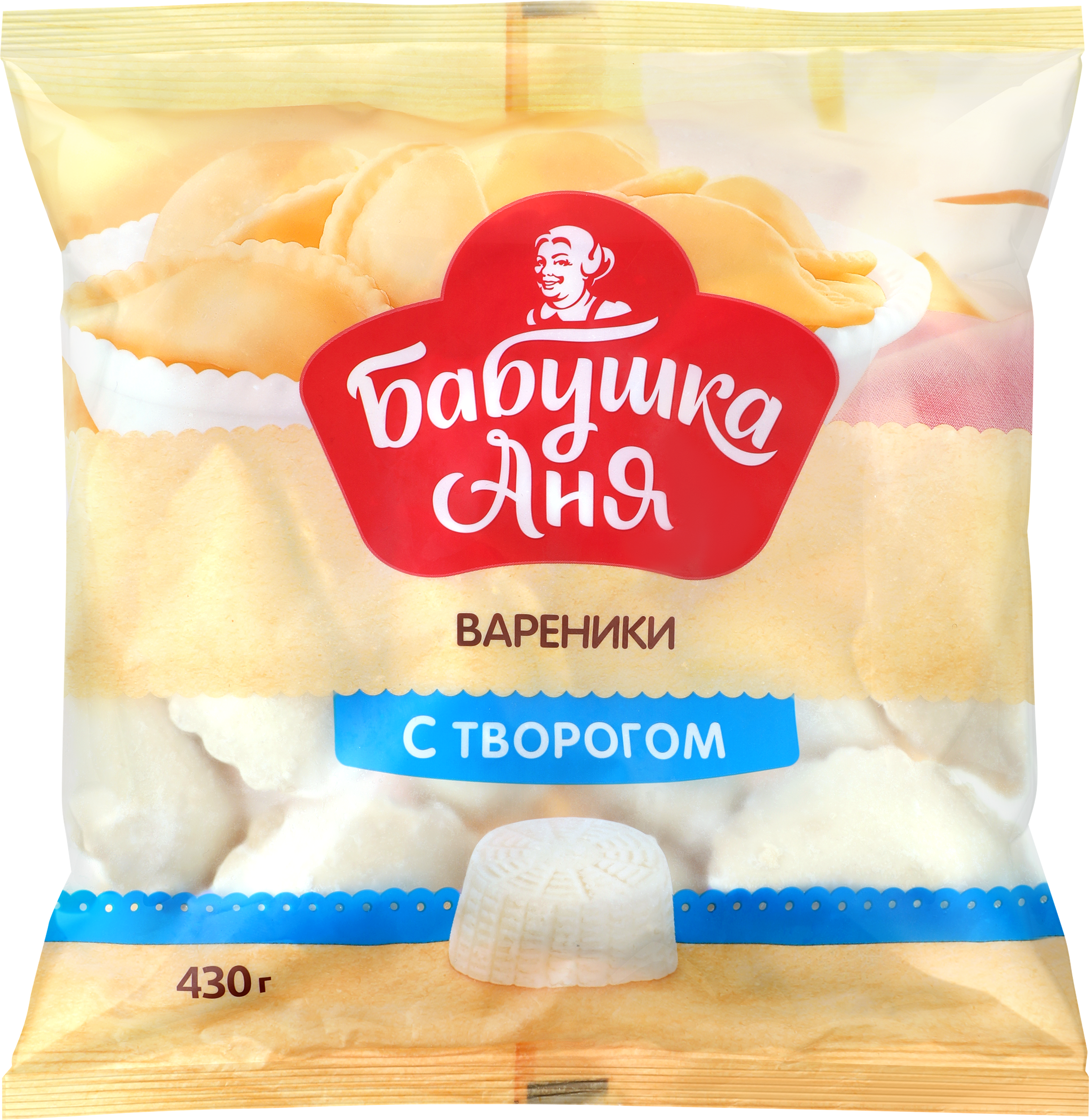 Изображение товара Вареники с творогом ЧТМ БАБУШКА АНЯ 430г Замороженные Изображение товара Вареники с творогом ЧТМ БАБУШКА АНЯ 430г Замороженные