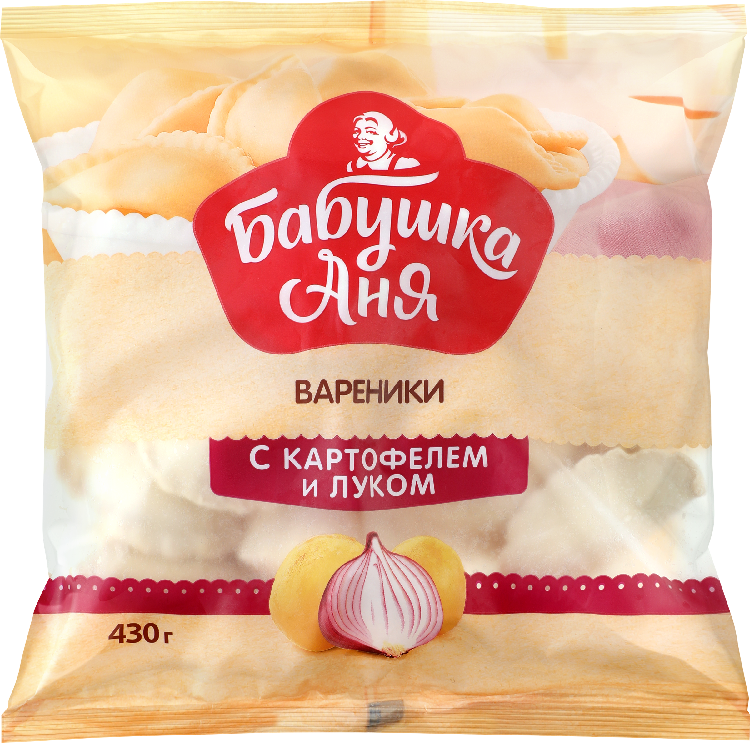 Изображение товара Вареники БАБУШКА АНЯ с картофелем и луком, 430г