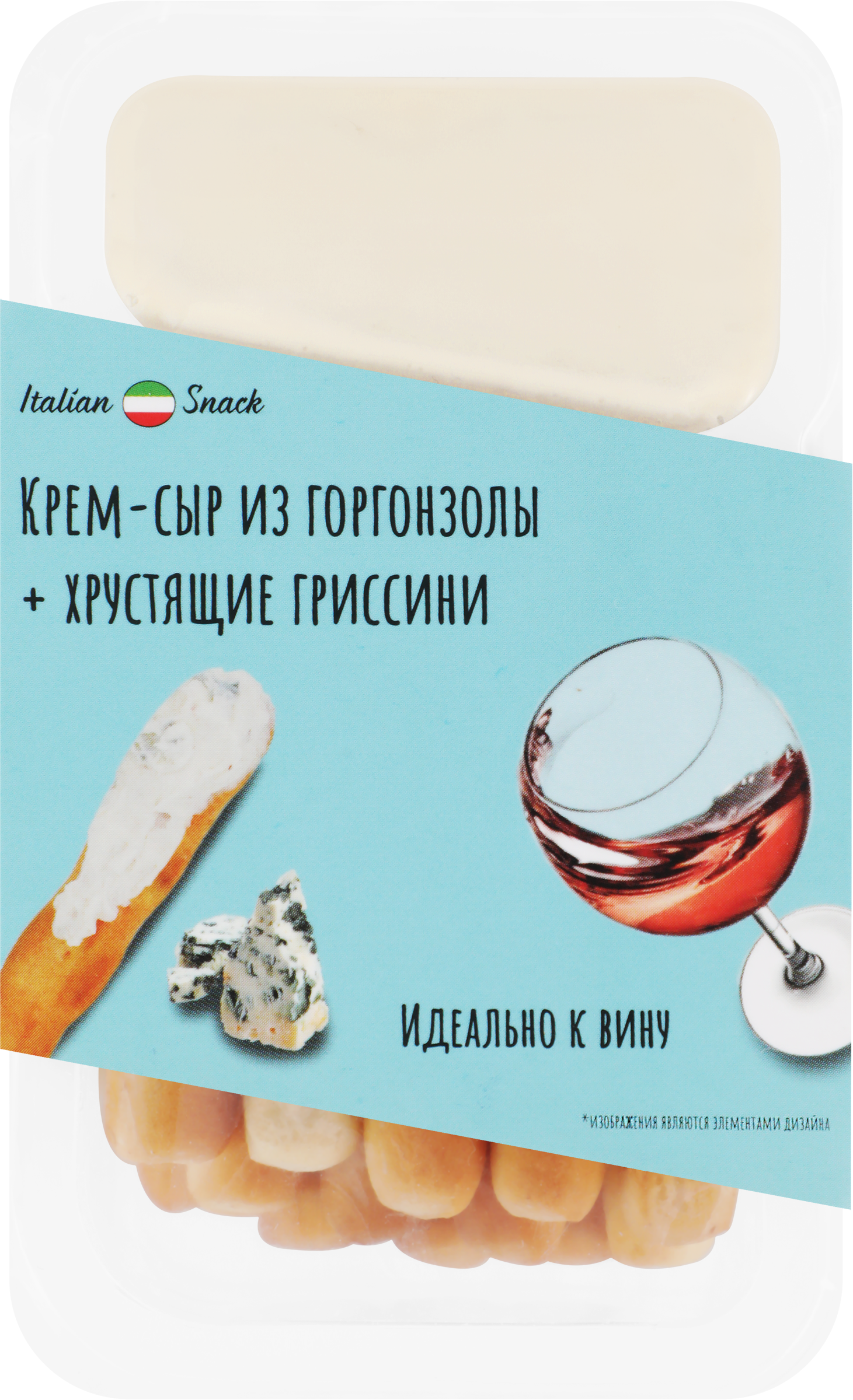 Изображение товара Крем-сыр с голубой плесенью ITALIAN SNACK 55% с гриссини без змж Изображение товара Крем-сыр с голубой плесенью ITALIAN SNACK 55% с гриссини без змж