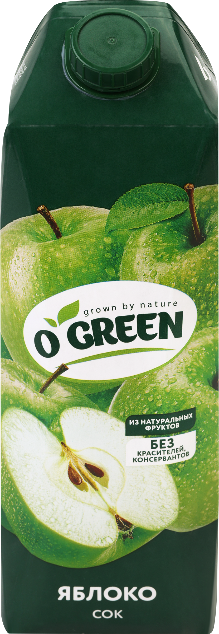 Изображение товара Натуральный яблочный сок O'GREEN 1л без добавления сахара Изображение товара Натуральный яблочный сок O'GREEN 1л без добавления сахара