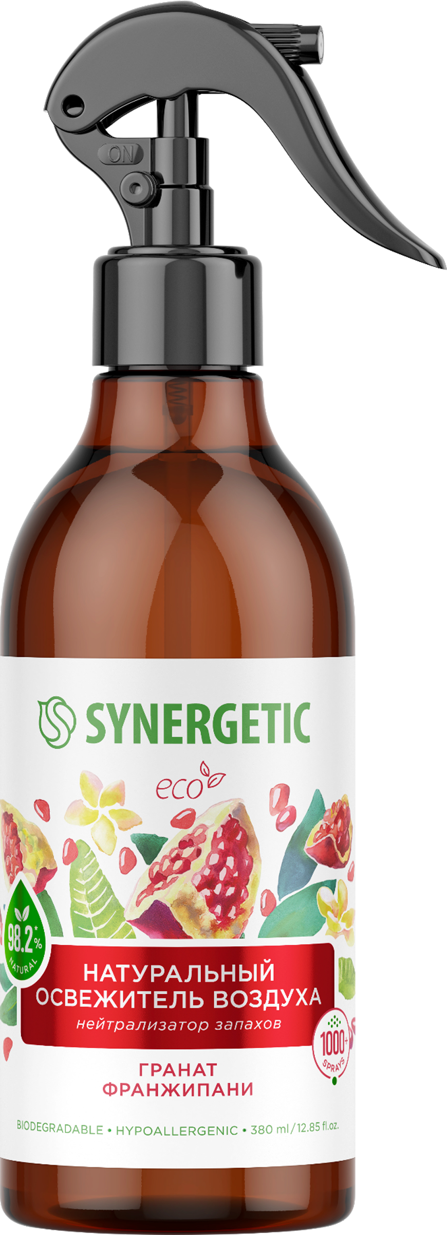 Изображение товара Освежитель воздуха SYNERGETIC Гранат и франжипани, гипоаллергенный, 380мл Изображение товара Освежитель воздуха SYNERGETIC Гранат и франжипани, гипоаллергенный, 380мл