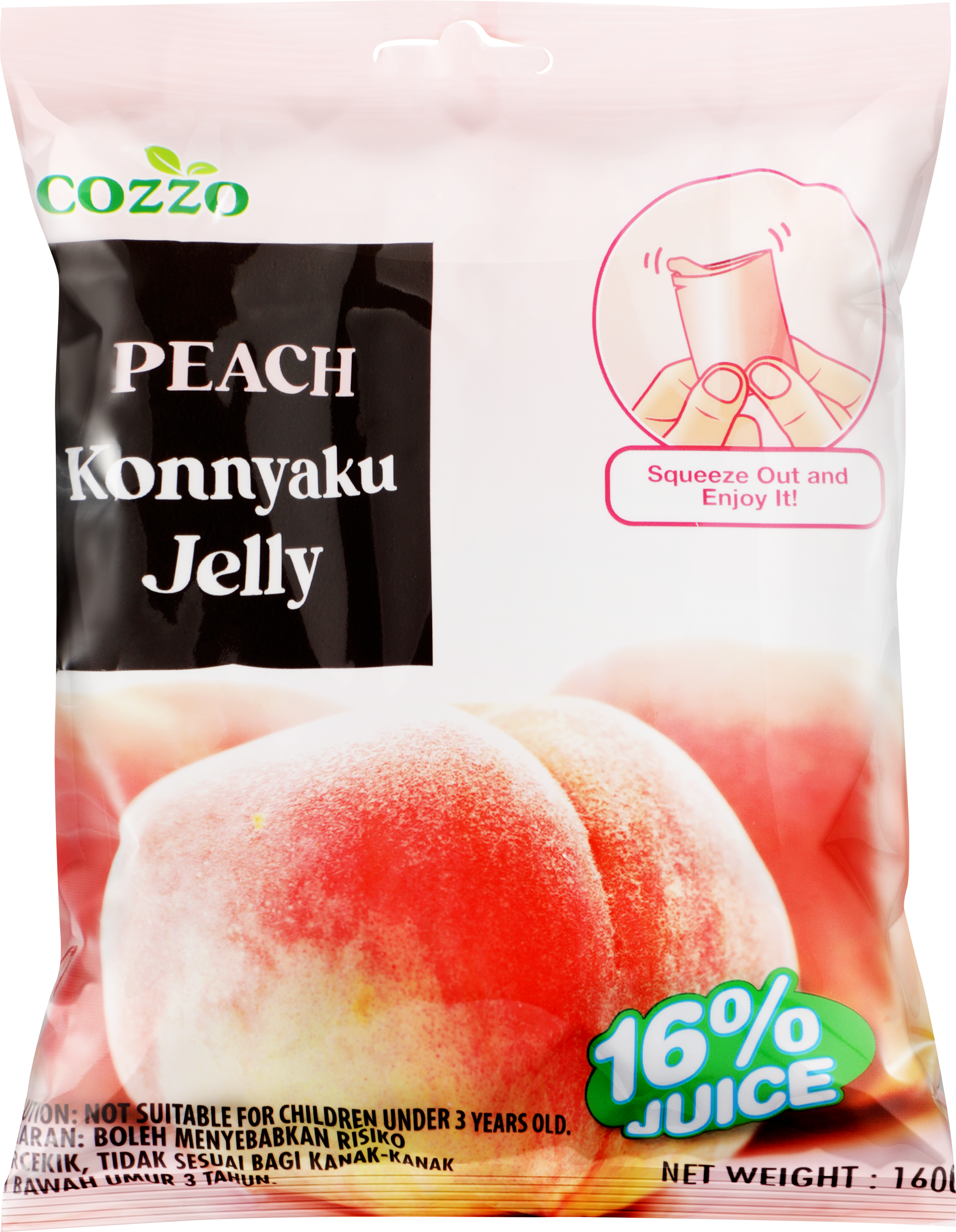 Изображение товара Желе Cozzo Конняку со вкусом персика, 160г Изображение товара Желе Cozzo Конняку со вкусом персика, 160г