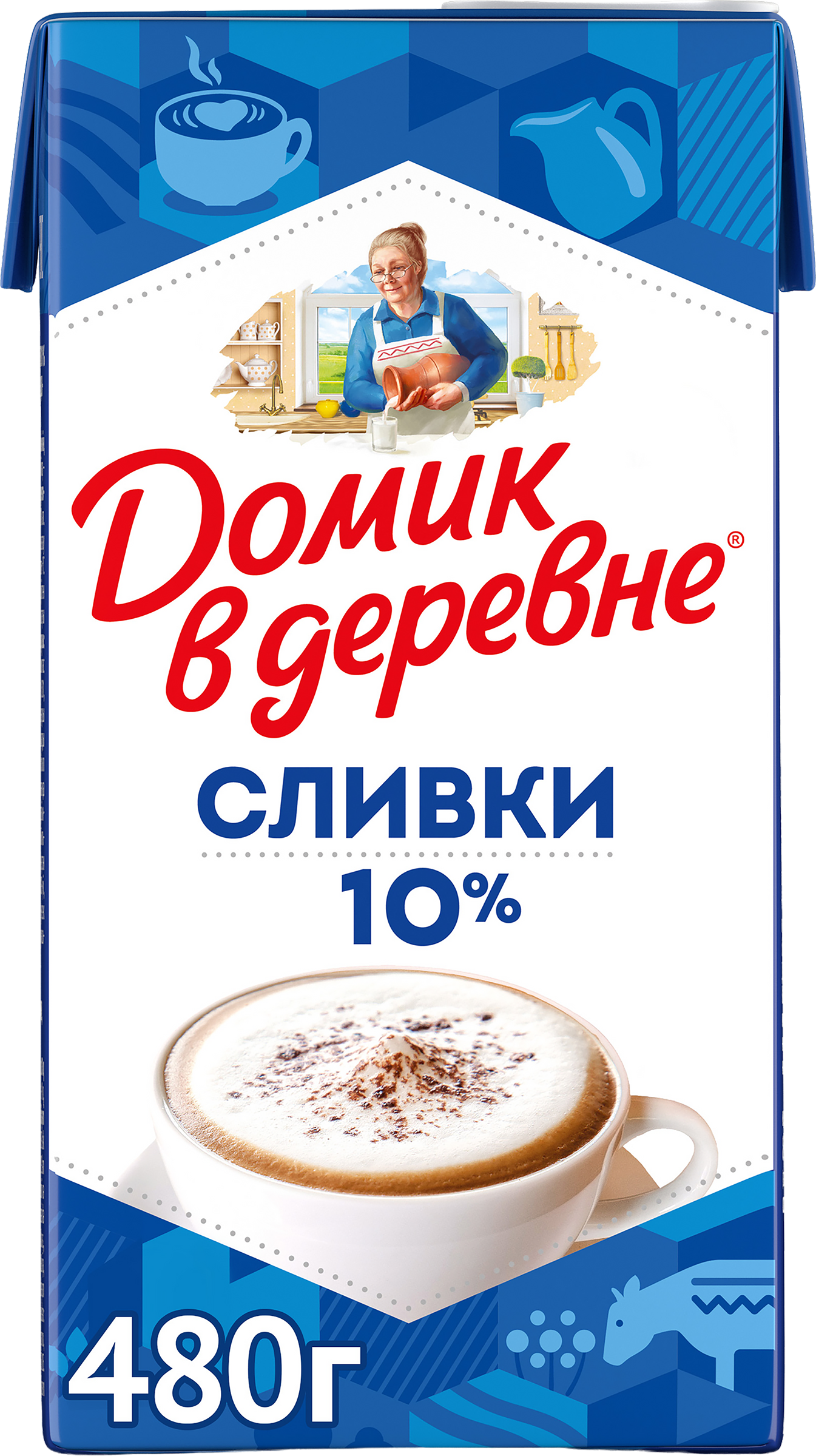 Изображение товара Сливки стерилизованные ДОМИК В ДЕРЕВНЬЕ 10%, натуральные, 480г Изображение товара Сливки стерилизованные ДОМИК В ДЕРЕВНЬЕ 10%, натуральные, 480г