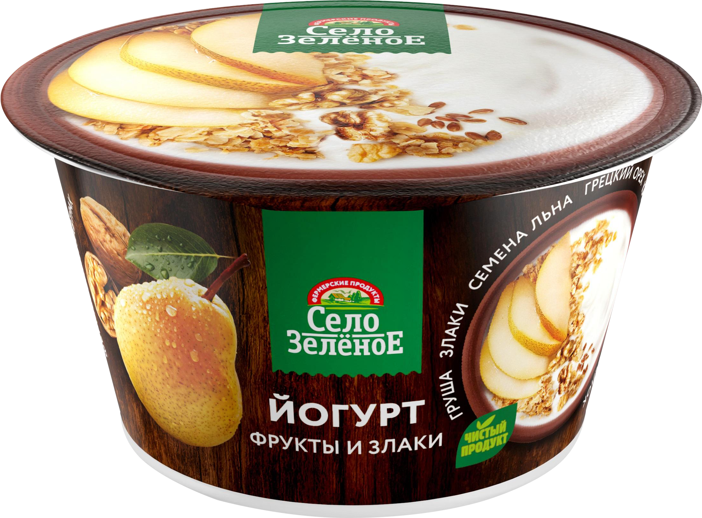Изображение товара Йогурт СЕЛО ЗЕЛЕНОЕ с грушей и орехами 3,2%