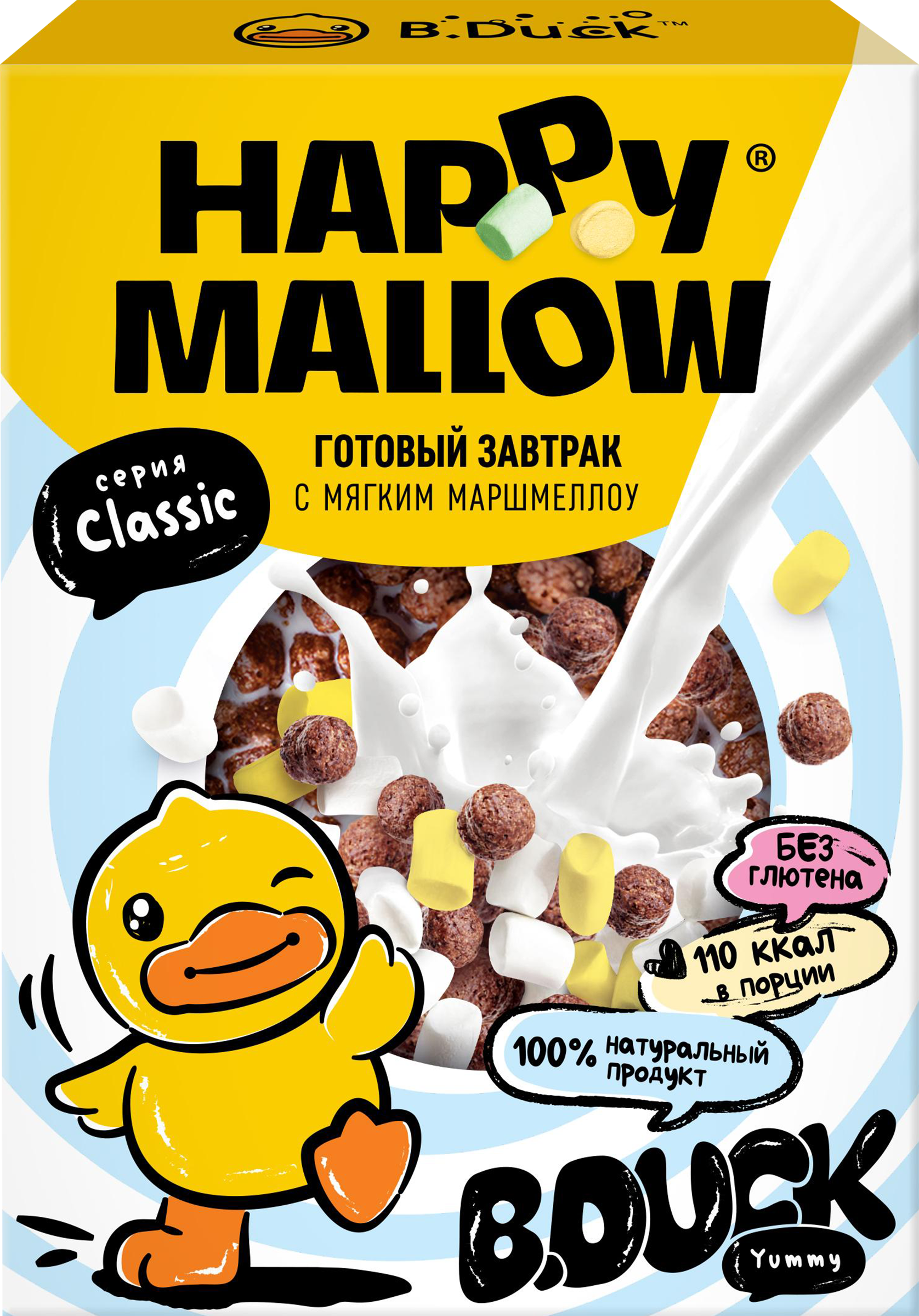 Изображение товара Готовый завтрак HAPPY MALLOW B.Duck с мягким маршмеллоу 240г Изображение товара Готовый завтрак HAPPY MALLOW B.Duck с мягким маршмеллоу 240г