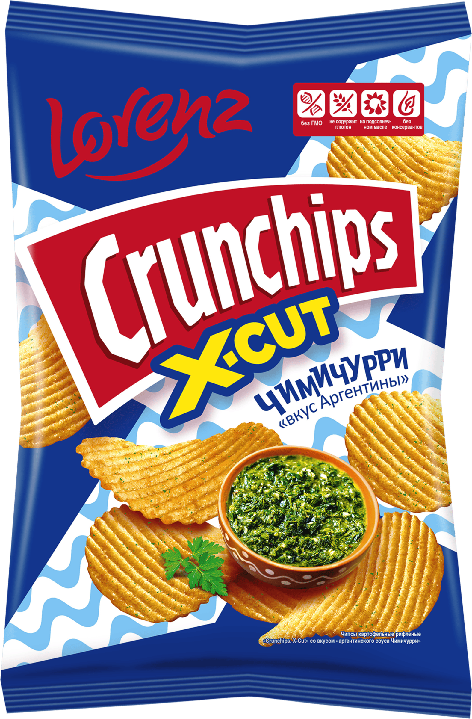 枝・実・果実 Chipisuki Чипсы картофельные LORENZ Crunchips X-cut со вкусом соуса