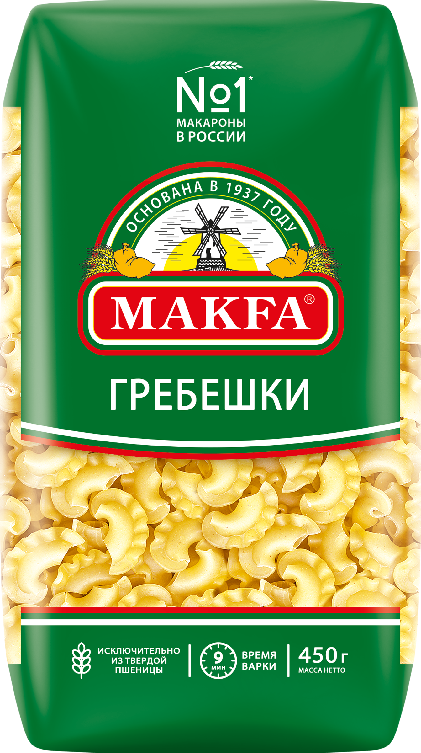 Изображение товара Макароны MAKFA Петушиные гребешки высший сорт, 450г Изображение товара Макароны MAKFA Петушиные гребешки высший сорт, 450г