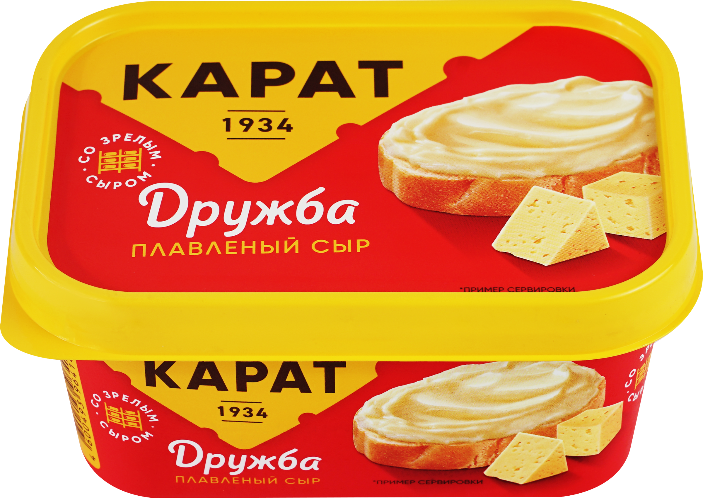 Изображение товара Сыр плавленый КАРАТ Дружба 45% без змж 400г Россия Изображение товара Сыр плавленый КАРАТ Дружба 45% без змж 400г Россия
