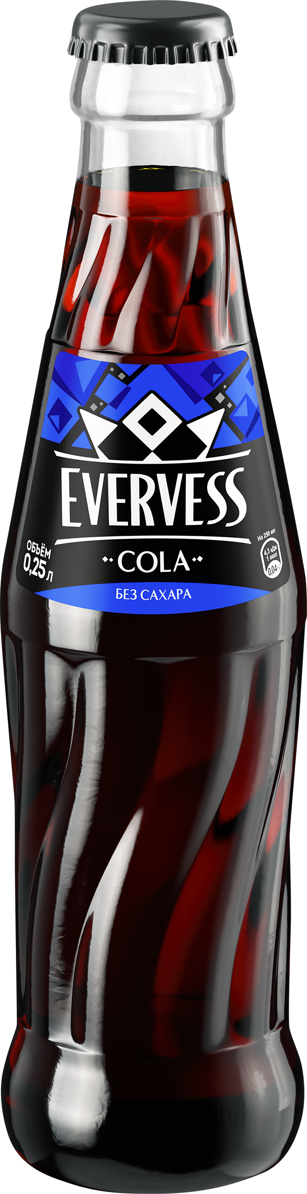 Изображение товара Напиток EVERVESS Кола без сахара газированный, 0.25л