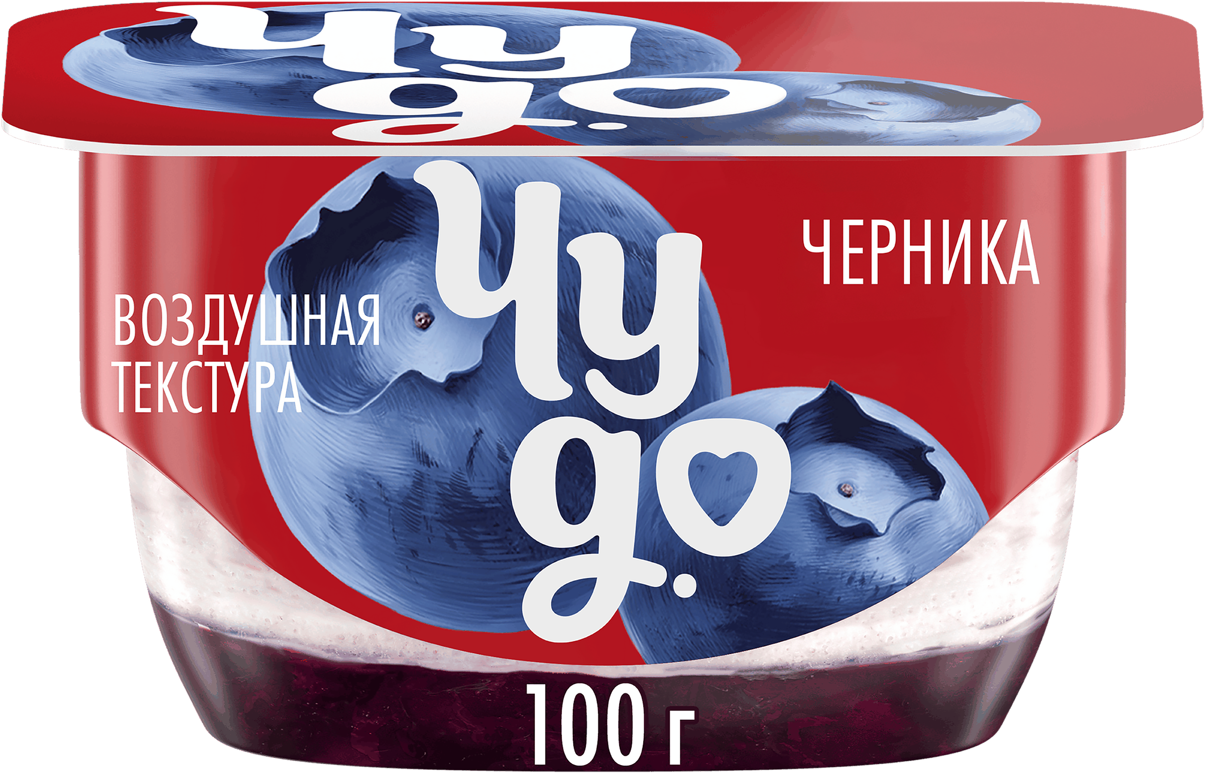 Изображение товара Творожный десерт ЧУДО Черника 4,2% взбитый двухслойный, 100г