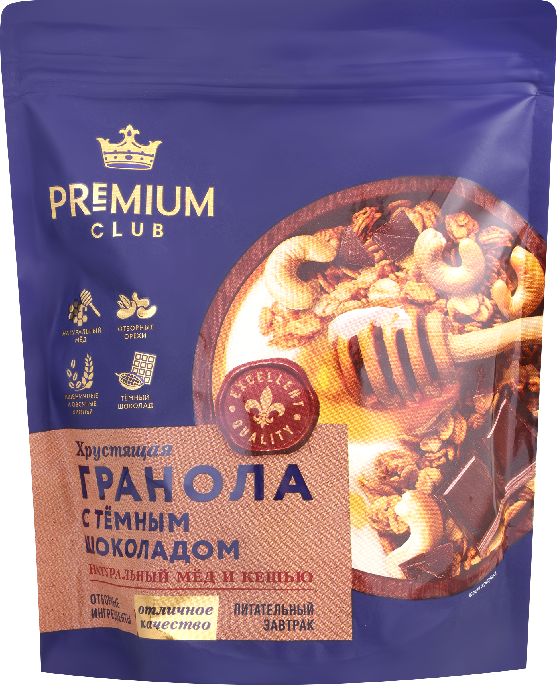 Изображение товара Гранола PREMIUM CLUB Шоколадная 300г натуральный вкус и здоровье Изображение товара Гранола PREMIUM CLUB Шоколадная 300г натуральный вкус и здоровье