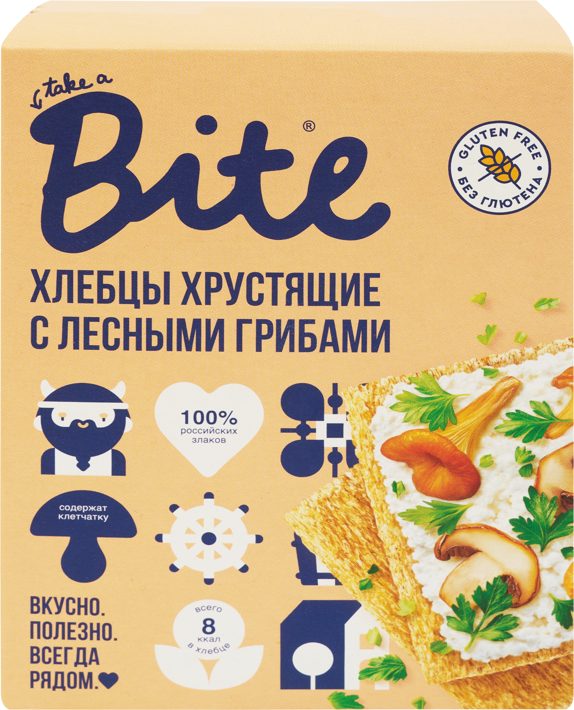 Изображение товара Хлебцы кукурузно-рисовые с лесными грибами 100г TAKE A BITE хрустящие Изображение товара Хлебцы кукурузно-рисовые с лесными грибами 100г TAKE A BITE хрустящие