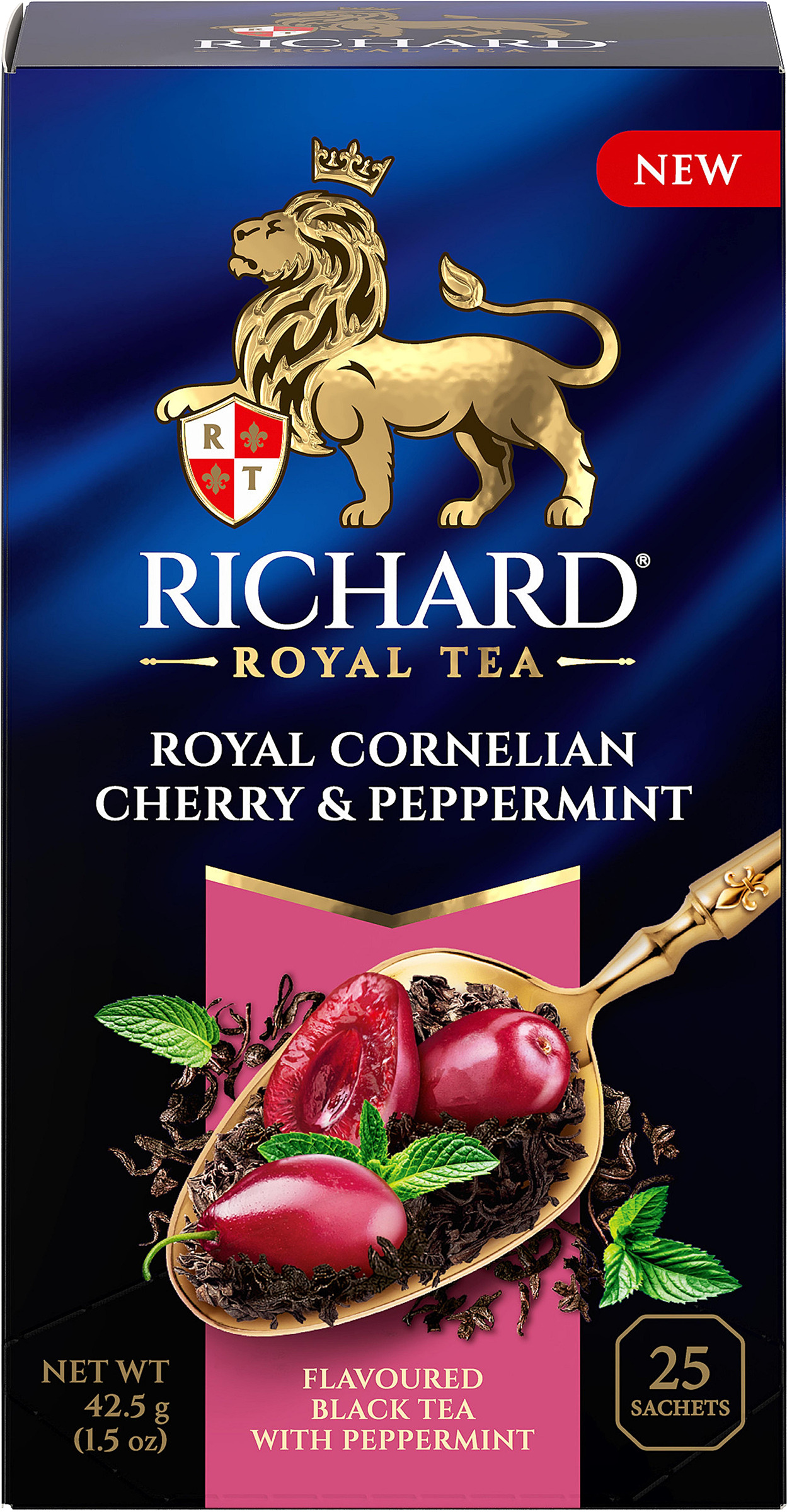Изображение товара Чай черный RICHARD Royal Cornelian Cherry&Peppermint 25 пакетов натуральный напиток Изображение товара Чай черный RICHARD Royal Cornelian Cherry&Peppermint 25 пакетов натуральный напиток