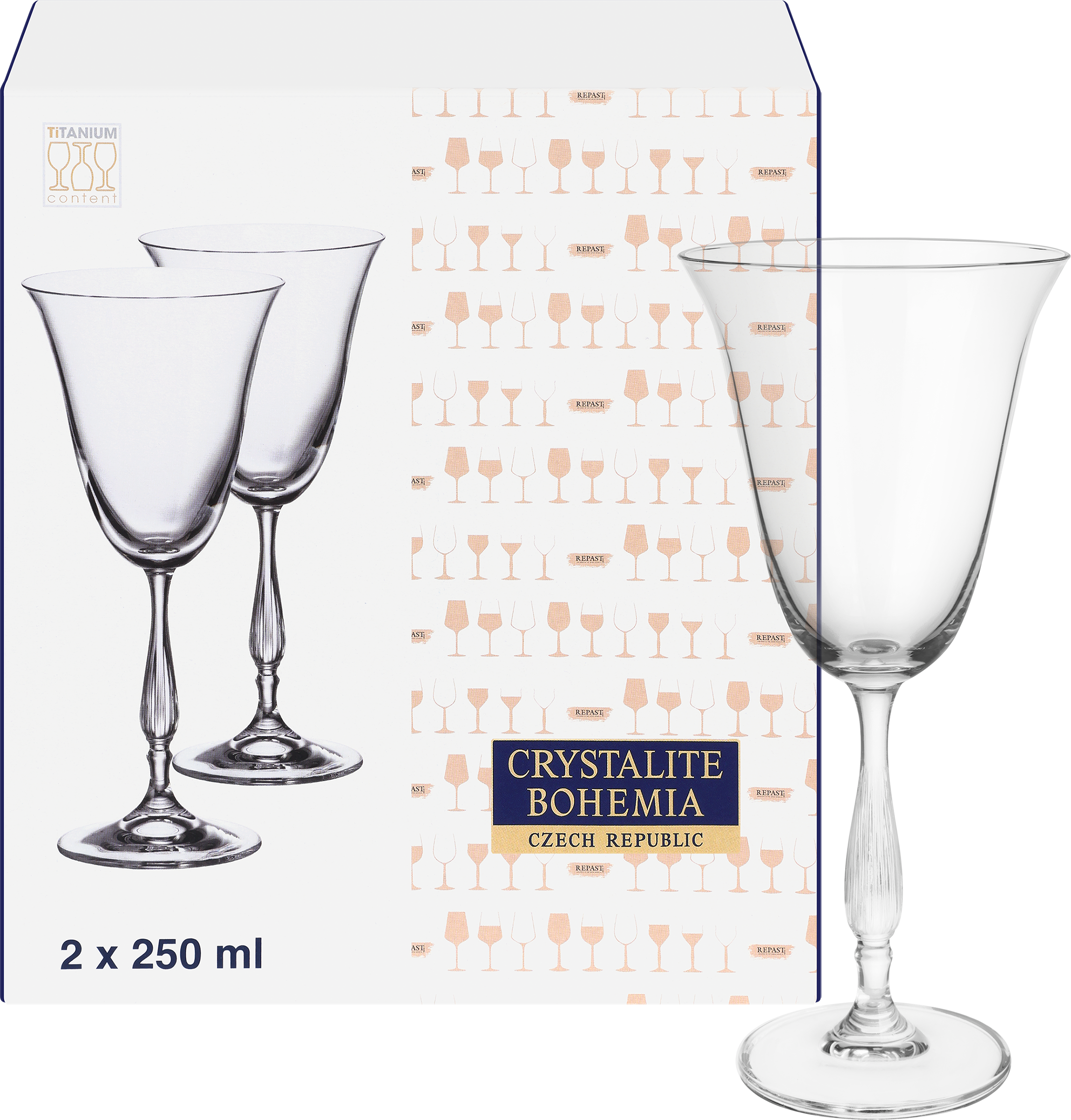 Изображение товара Набор фужеров для вина CRYSTALITE BOHEMIA Fregata/Antik 250мл, Арт. 58369, 2шт Изображение товара Набор фужеров для вина CRYSTALITE BOHEMIA Fregata/Antik 250мл, Арт. 58369, 2шт