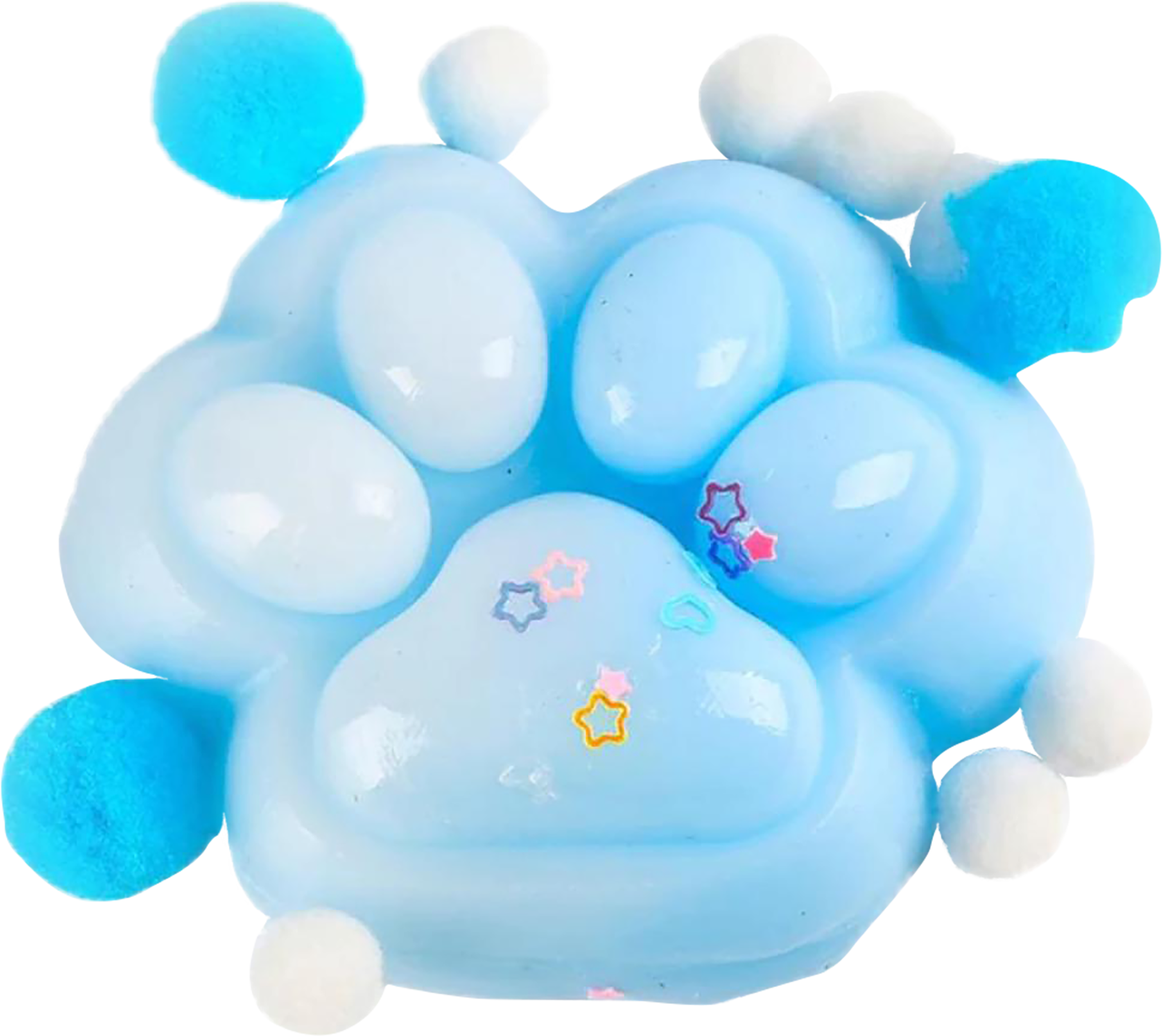 Изображение товара Игрушка-антистресс JOLLY JOT цветная кошачья лапка с помпонами Изображение товара Игрушка-антистресс JOLLY JOT цветная кошачья лапка с помпонами