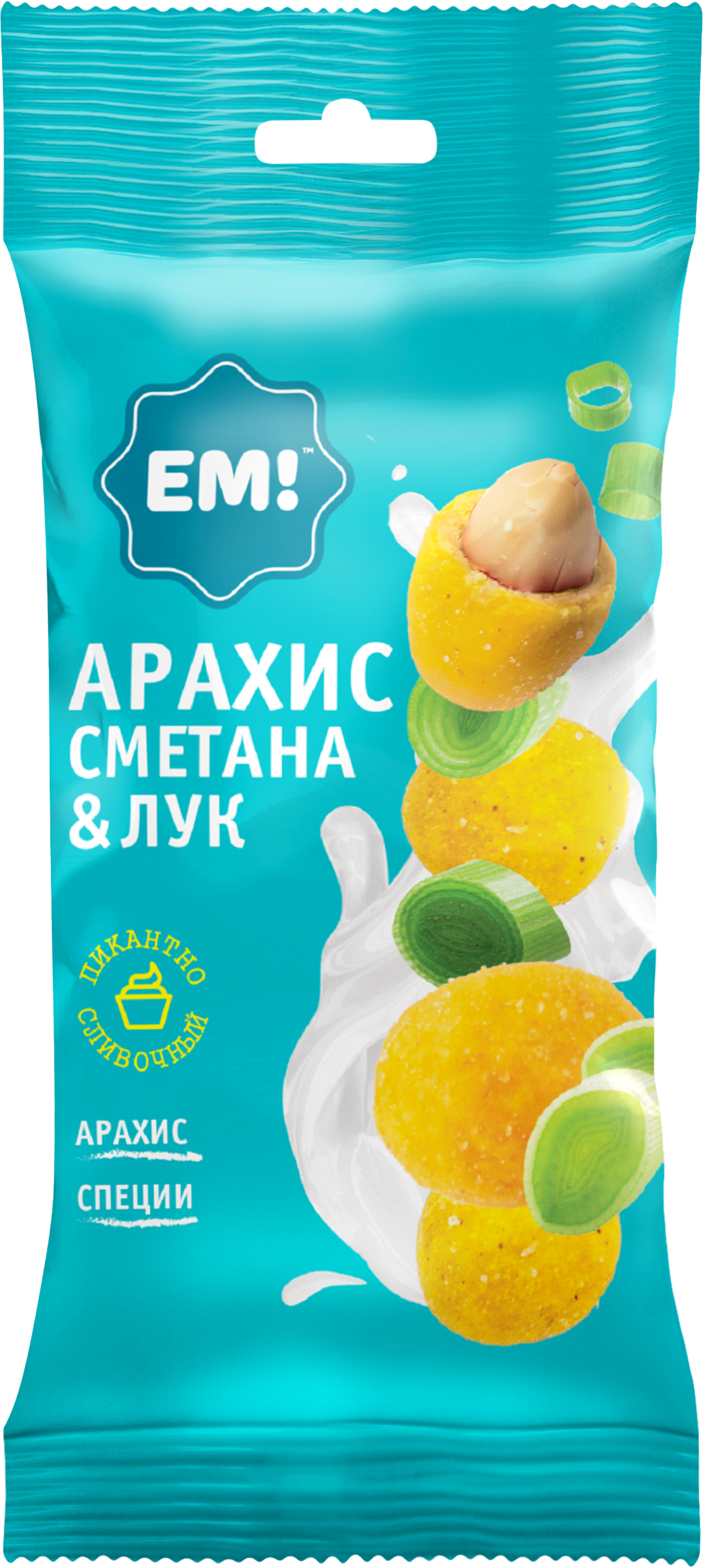 Изображение товара Арахис в хрустящей оболочке ЕМ! со вкусом сметаны и лука, 60г