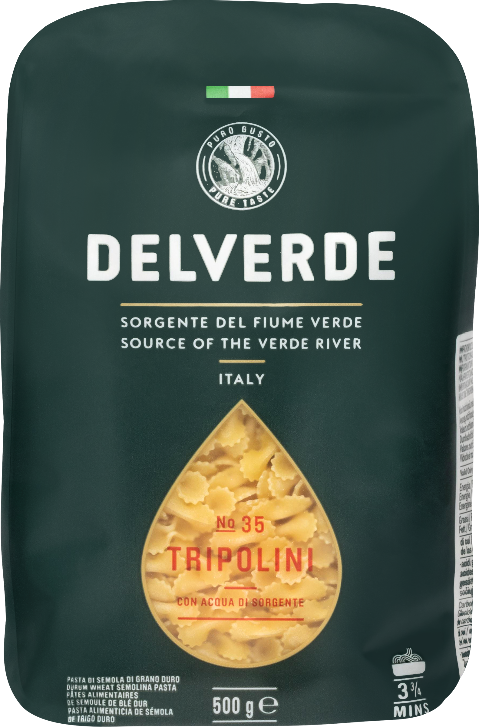 Изображение товара Макароны DELVERDE №035 Триполини 500г Италия сухие макароны пшеничные Изображение товара Макароны DELVERDE №035 Триполини 500г Италия сухие макароны пшеничные