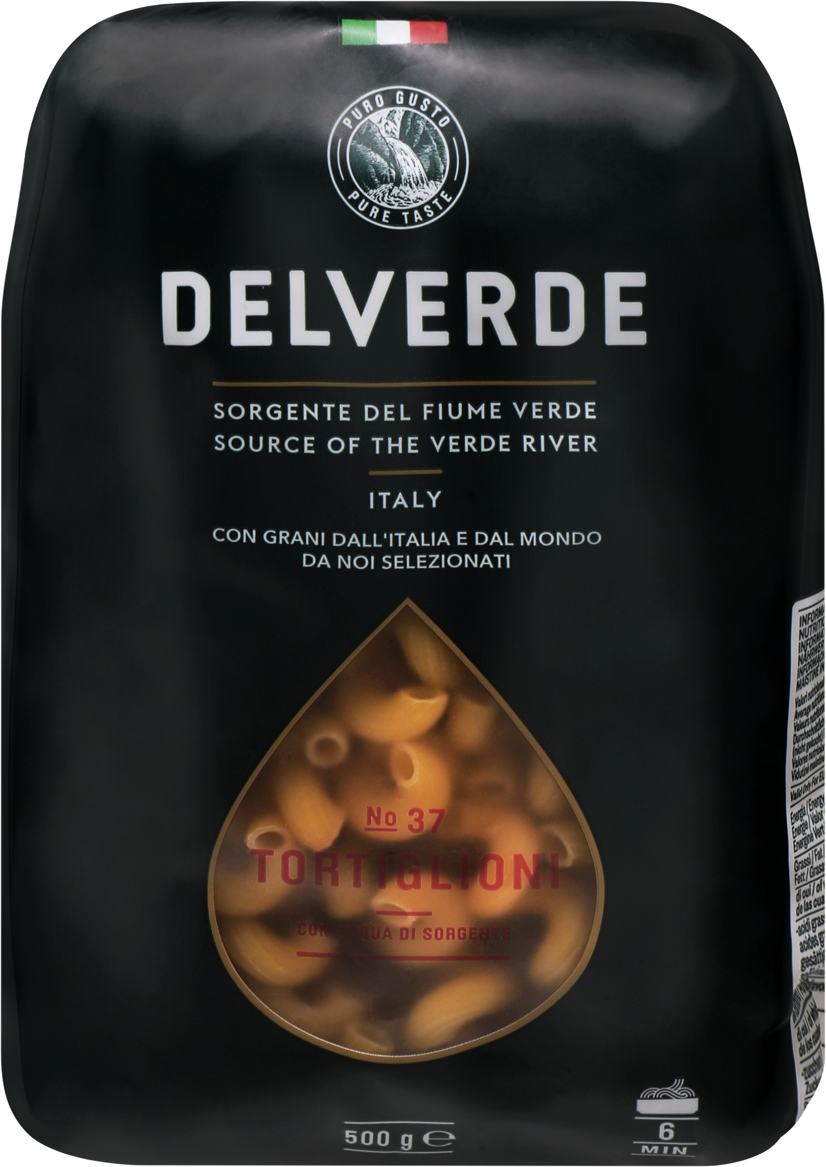 Изображение товара Макароны DELVERDE No037 Тортильони 500г - итальянские высококачественные макароны Изображение товара Макароны DELVERDE No037 Тортильони 500г - итальянские высококачественные макароны