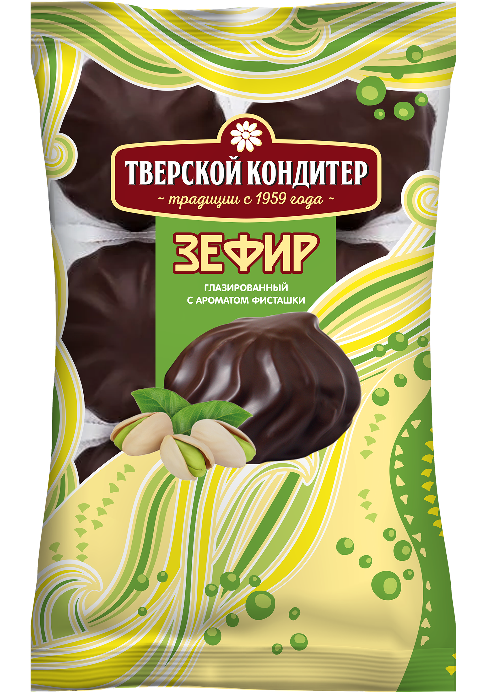 Изображение товара Зефир ТВЕРСКОЙ КОНДИТЕР фисташковый глазированный 205г Изображение товара Зефир ТВЕРСКОЙ КОНДИТЕР фисташковый глазированный 205г