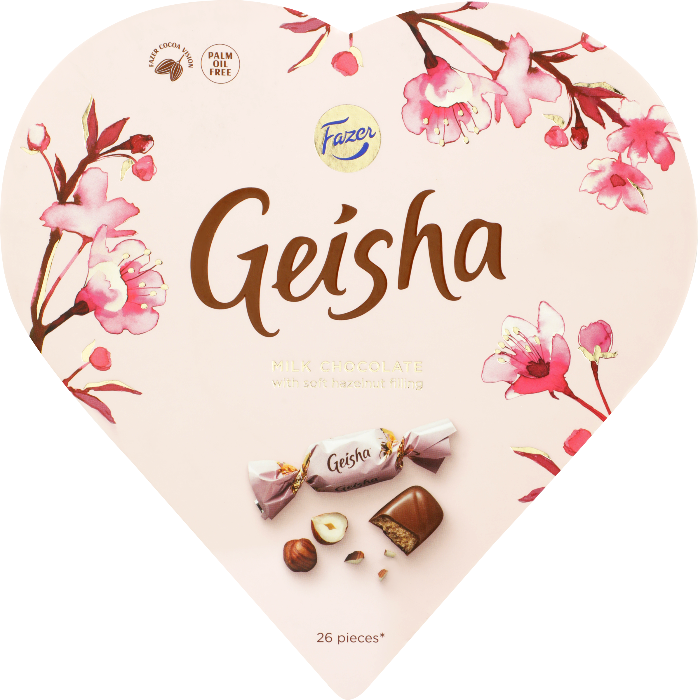 Изображение товара Конфеты GEISHA из молочного шоколада с ореховой начинкой из фундука, 190г Изображение товара Конфеты GEISHA из молочного шоколада с ореховой начинкой из фундука, 190г