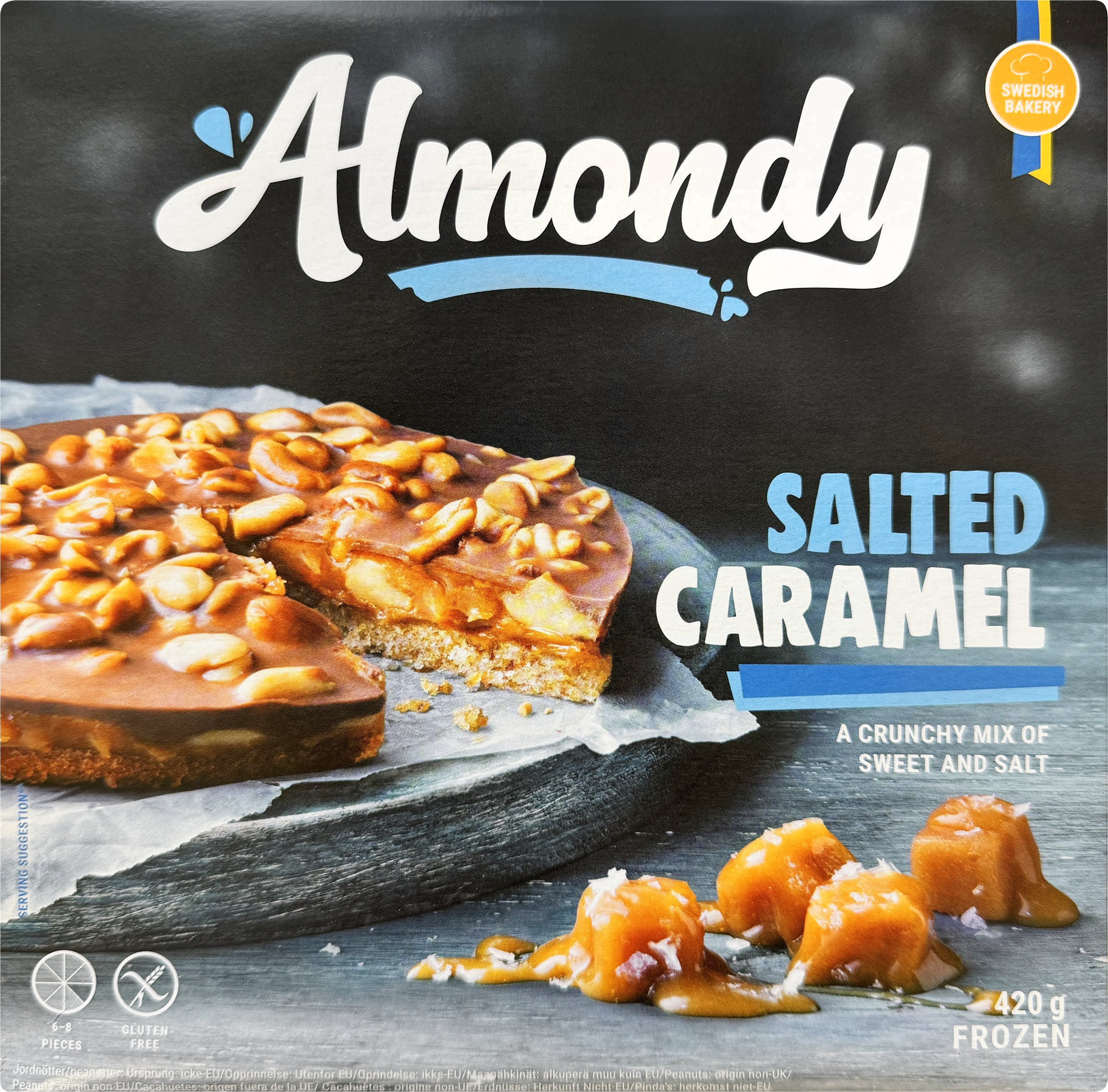 Изображение товара Замороженный торт ALMONDY с соленой карамелью и арахисом 420г Изображение товара Замороженный торт ALMONDY с соленой карамелью и арахисом 420г