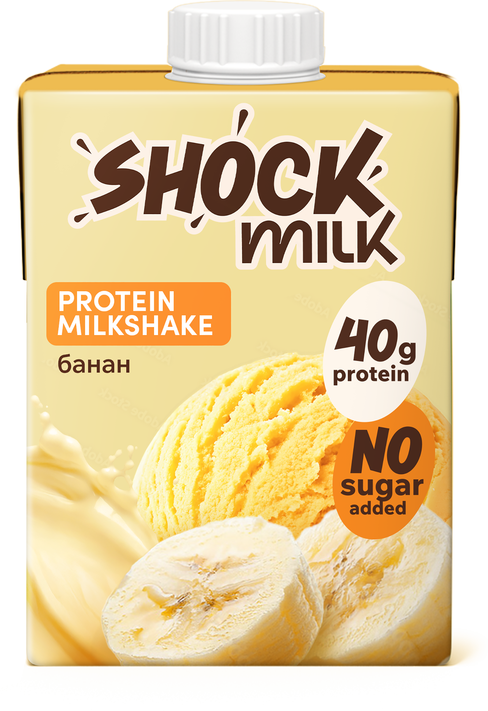 Изображение товара Коктейль молочный SHOCK MILK Банан 480мл высокобелковый обезжиренный