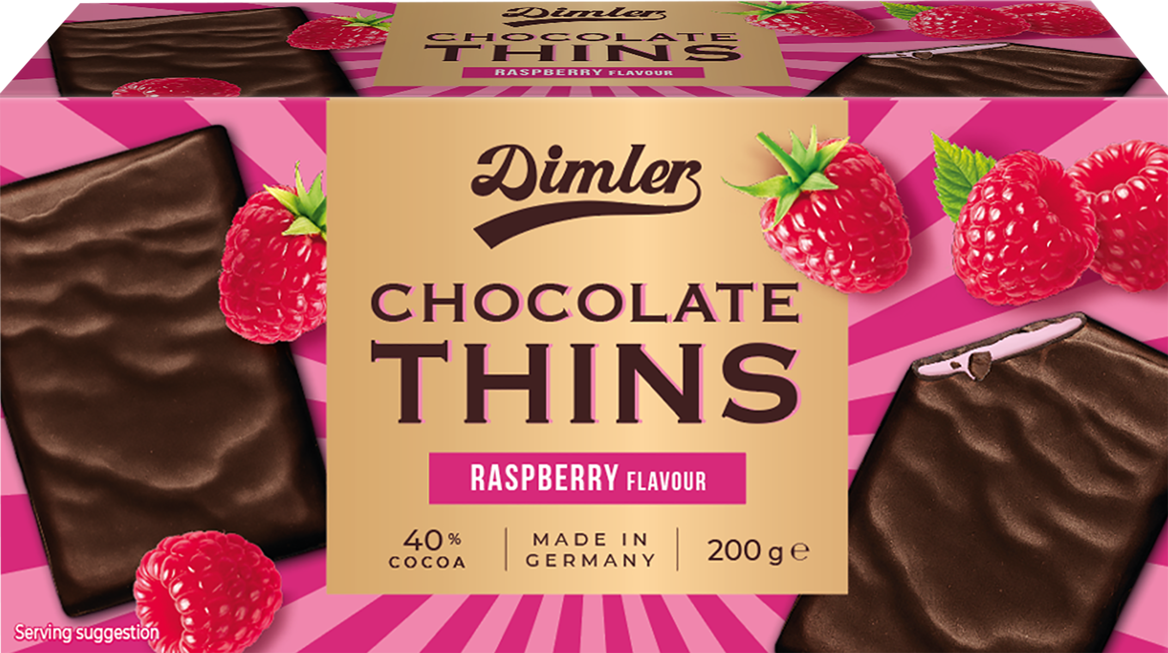 Изображение товара Темный шоколад с малиной DIMLER Chocolate Thins 200г Германия Изображение товара Темный шоколад с малиной DIMLER Chocolate Thins 200г Германия