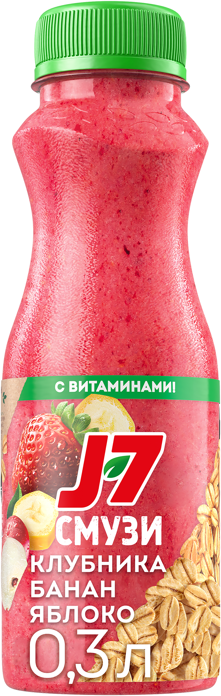 Изображение товара Смузи J7 Клубника, банан, яблоко со злаками и витаминами 300 мл Изображение товара Смузи J7 Клубника, банан, яблоко со злаками и витаминами 300 мл