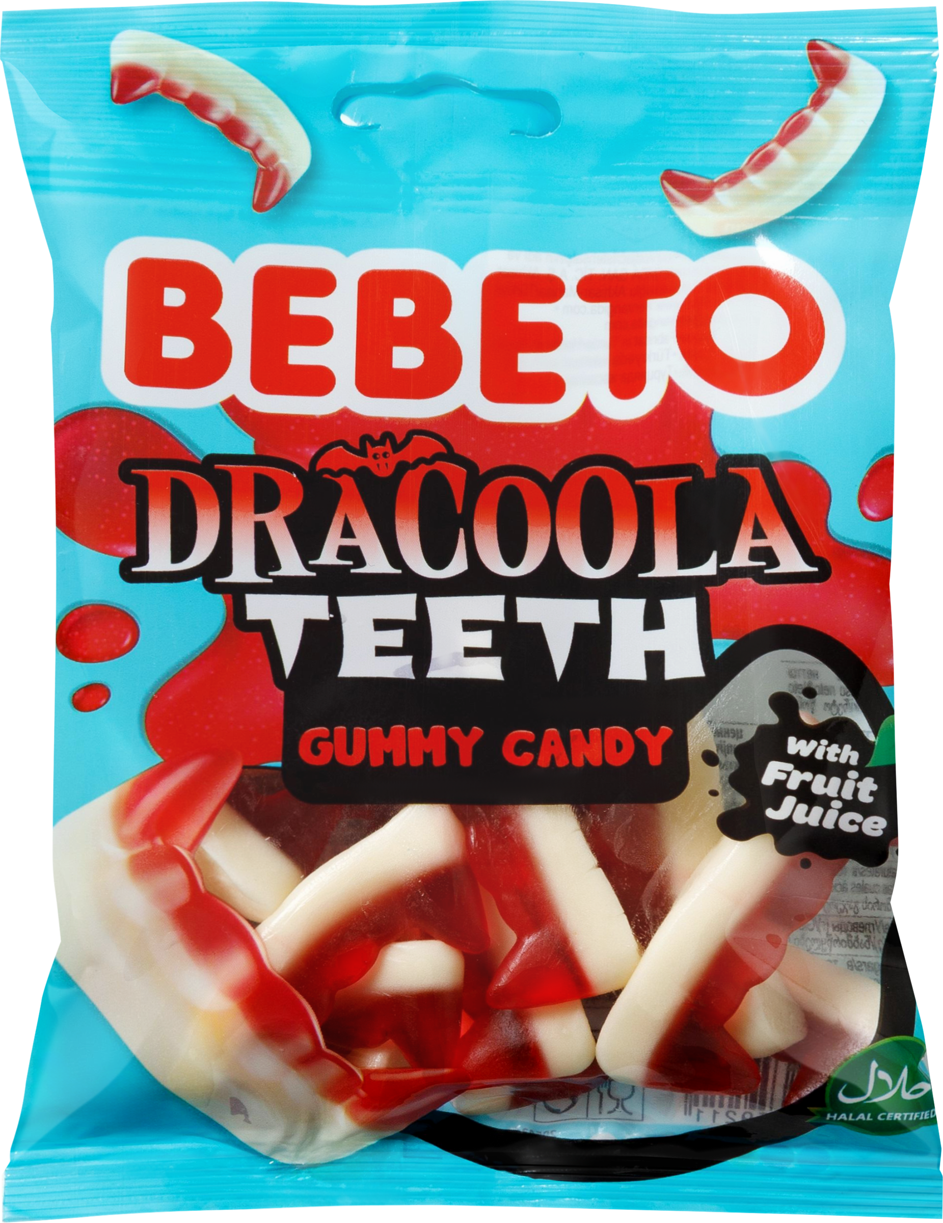 Изображение товара Жевательный мармелад BEBETO Dracoola teeth клубника и ваниль, 80г
