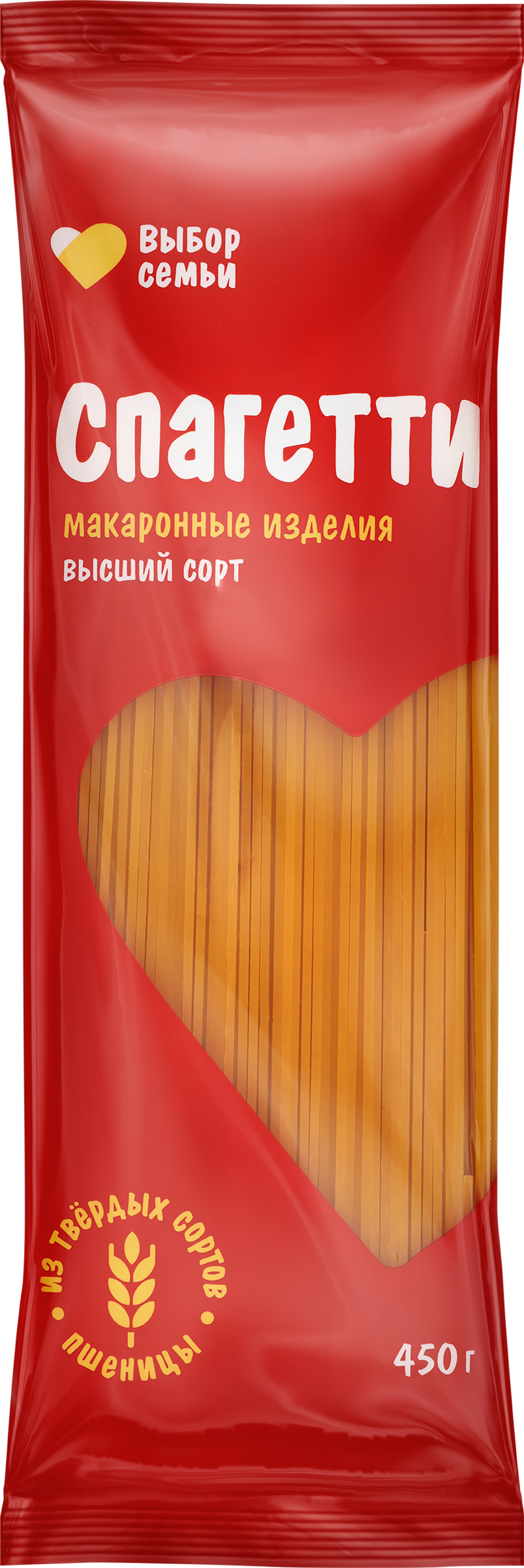 Изображение товара Макароны ВЫБОР СЕМЬИ Спагетти 450г твердые сорта пшеницы Изображение товара Макароны ВЫБОР СЕМЬИ Спагетти 450г твердые сорта пшеницы