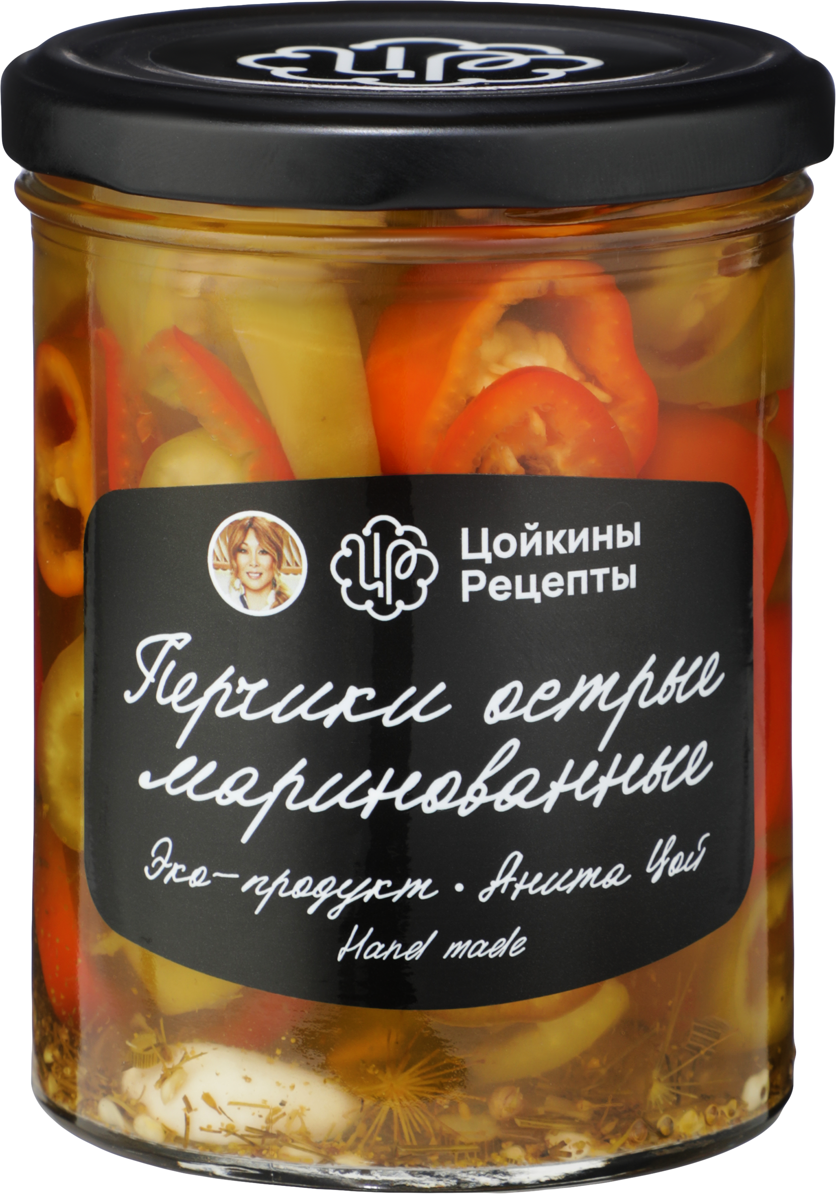 Изображение товара Перчики маринованные ЦОЙКИНЫ РЕЦЕПТЫ острые 390г Изображение товара Перчики маринованные ЦОЙКИНЫ РЕЦЕПТЫ острые 390г