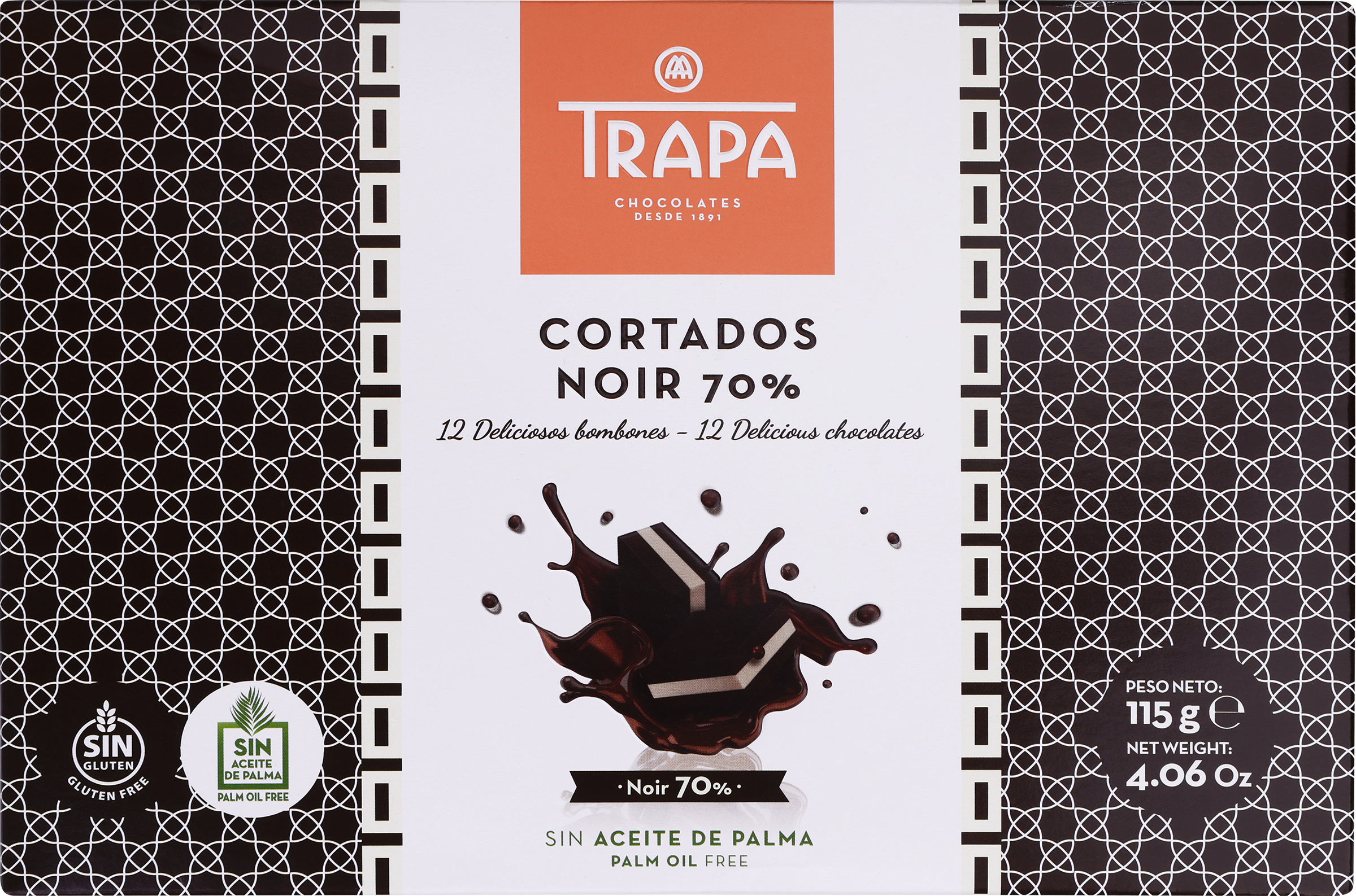 Изображение товара Конфеты шоколадные TRAPA Cortados Noir, 115г