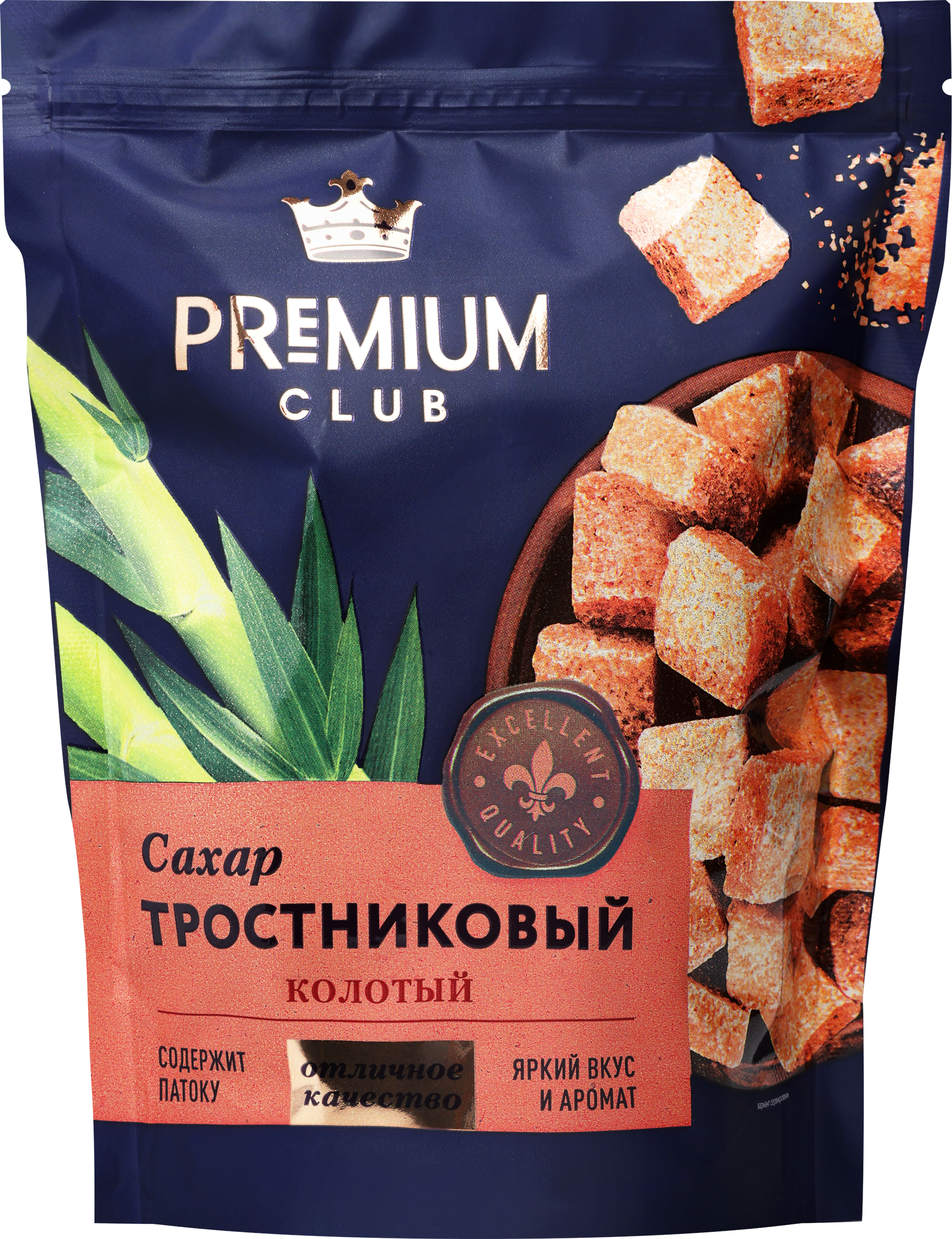 Изображение товара Сахар тростниковый PREMIUM CLUB нерафинированный колотый 380г натуральный продукт