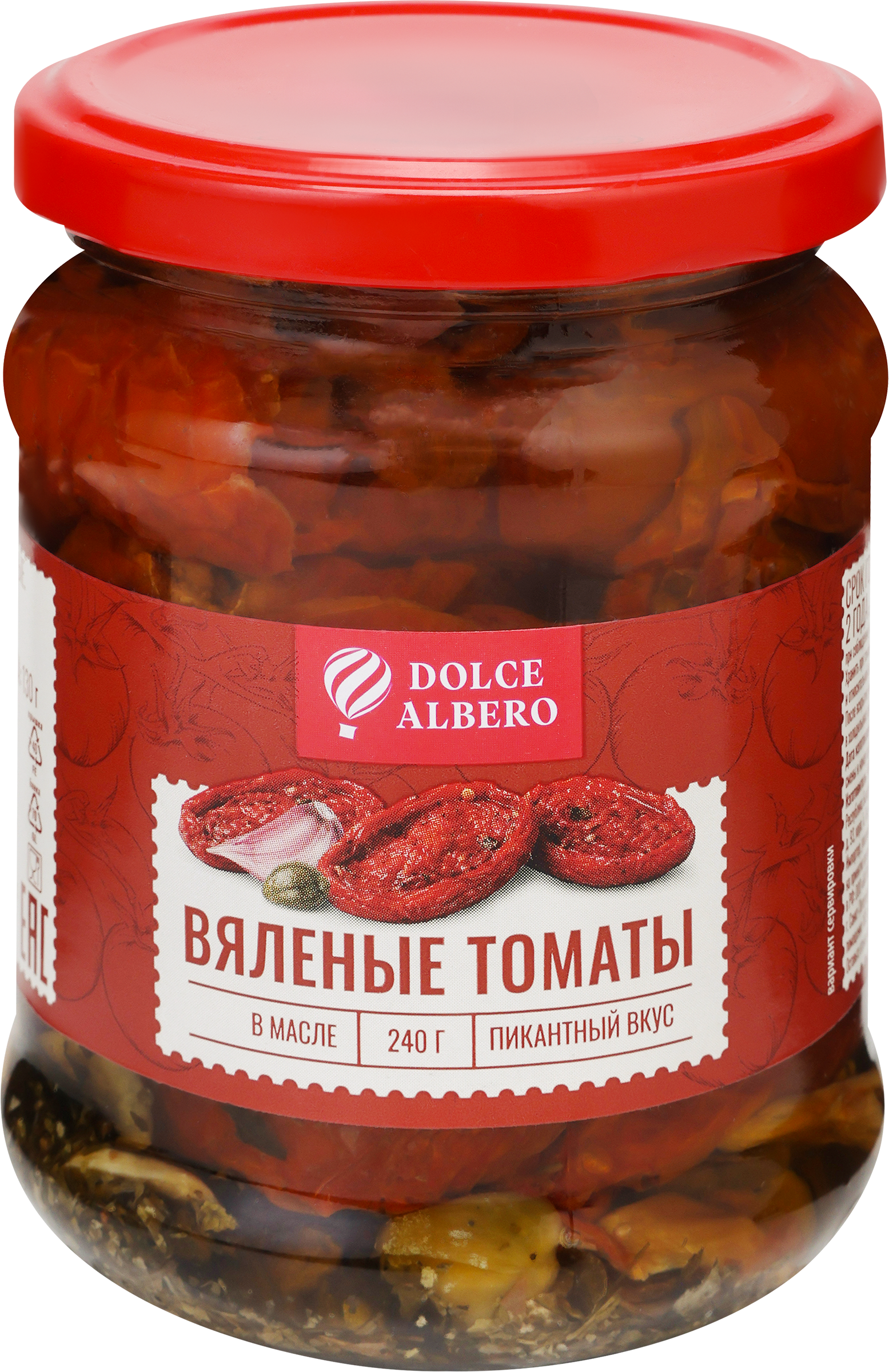 Изображение товара Томаты вяленые DOLCE ALBERO в подсолнечном масле, 240г Изображение товара Томаты вяленые DOLCE ALBERO в подсолнечном масле, 240г