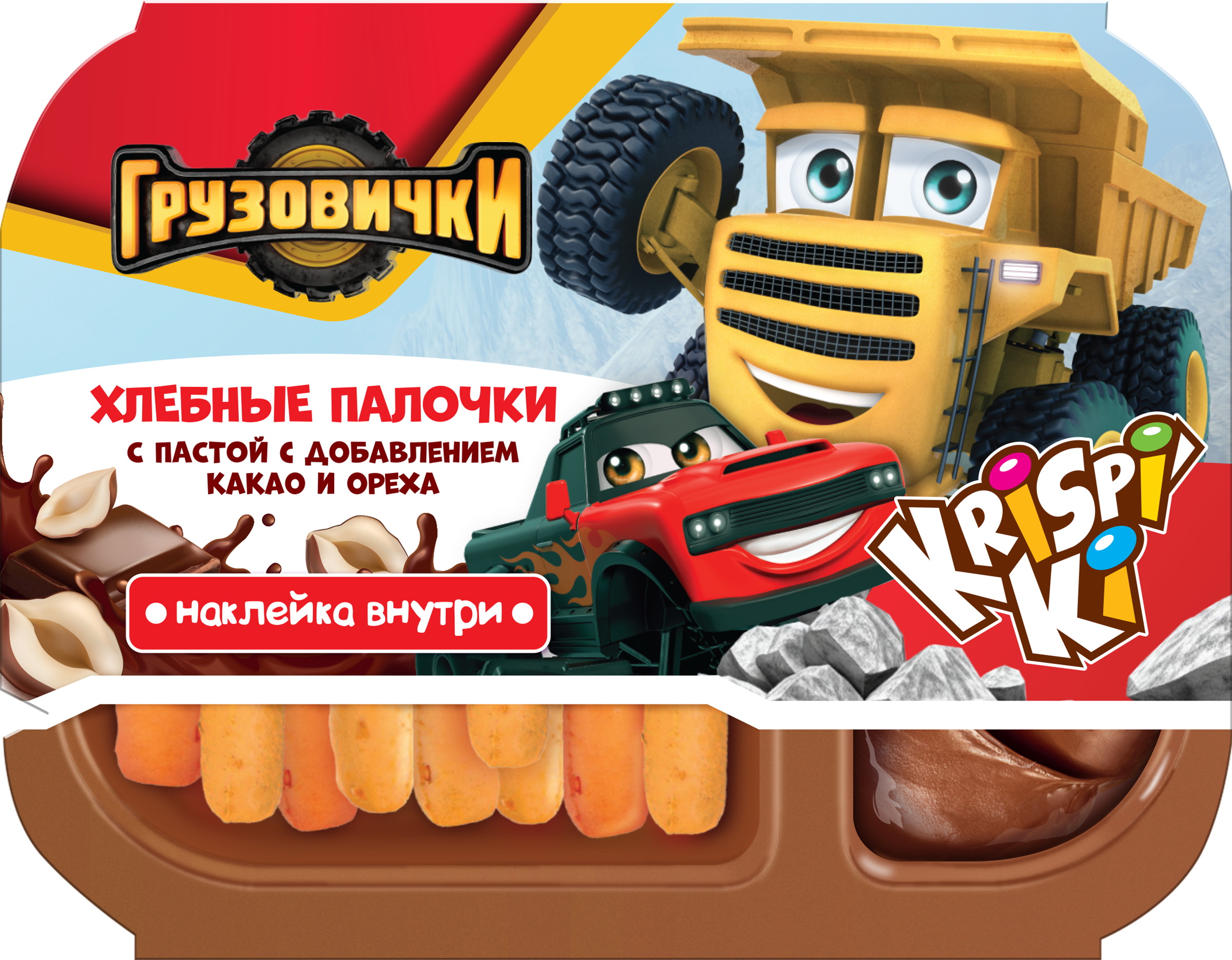Изображение товара Хлебные палочки Krispi'Ki с шоколадной пастой и орехами, 35г Изображение товара Хлебные палочки Krispi'Ki с шоколадной пастой и орехами, 35г