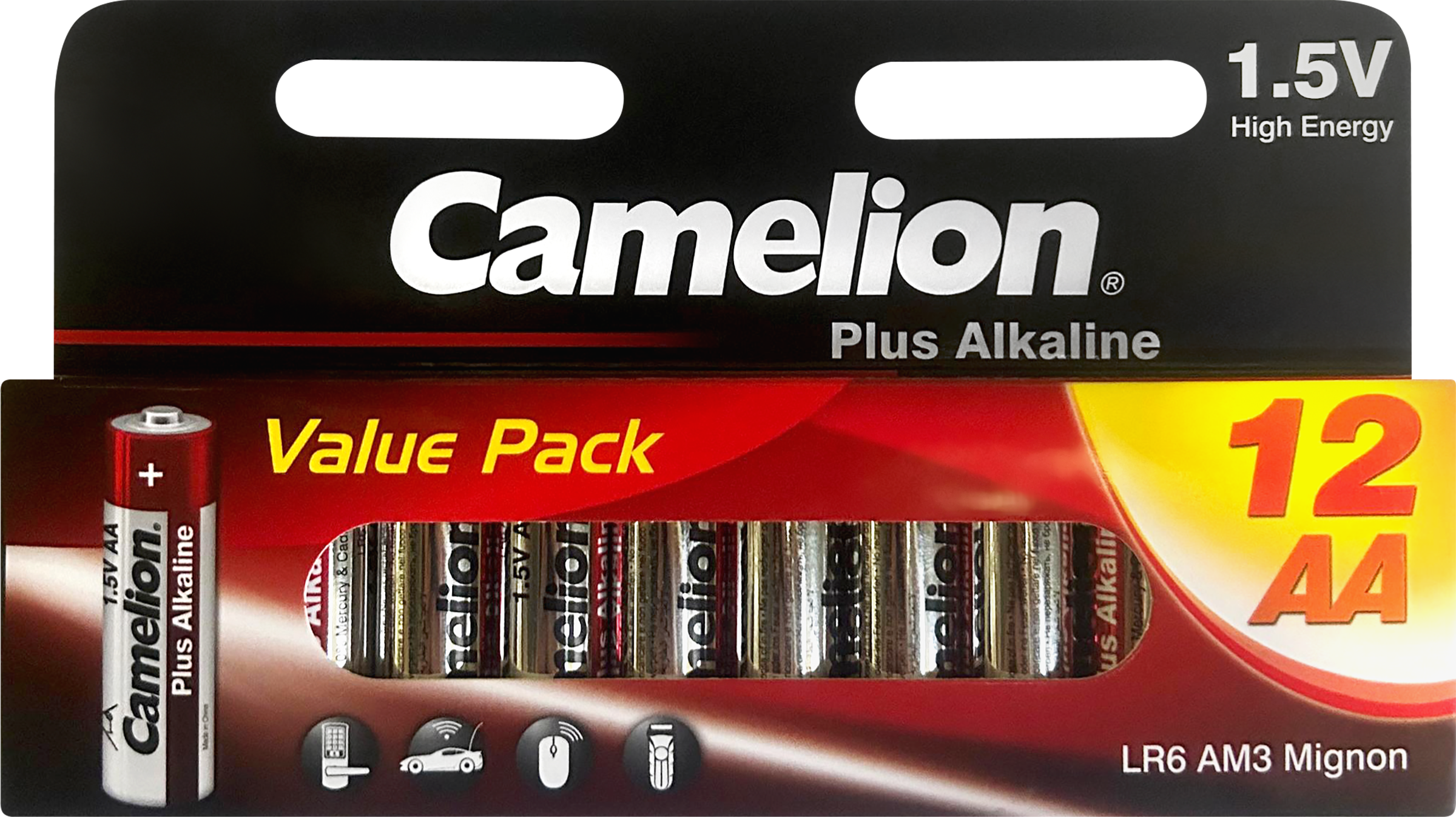 Изображение товара Батарейки CAMELION Plus Alkaline LR6 BL-12 12 шт пальчиковые АА 1,5В Изображение товара Батарейки CAMELION Plus Alkaline LR6 BL-12 12 шт пальчиковые АА 1,5В
