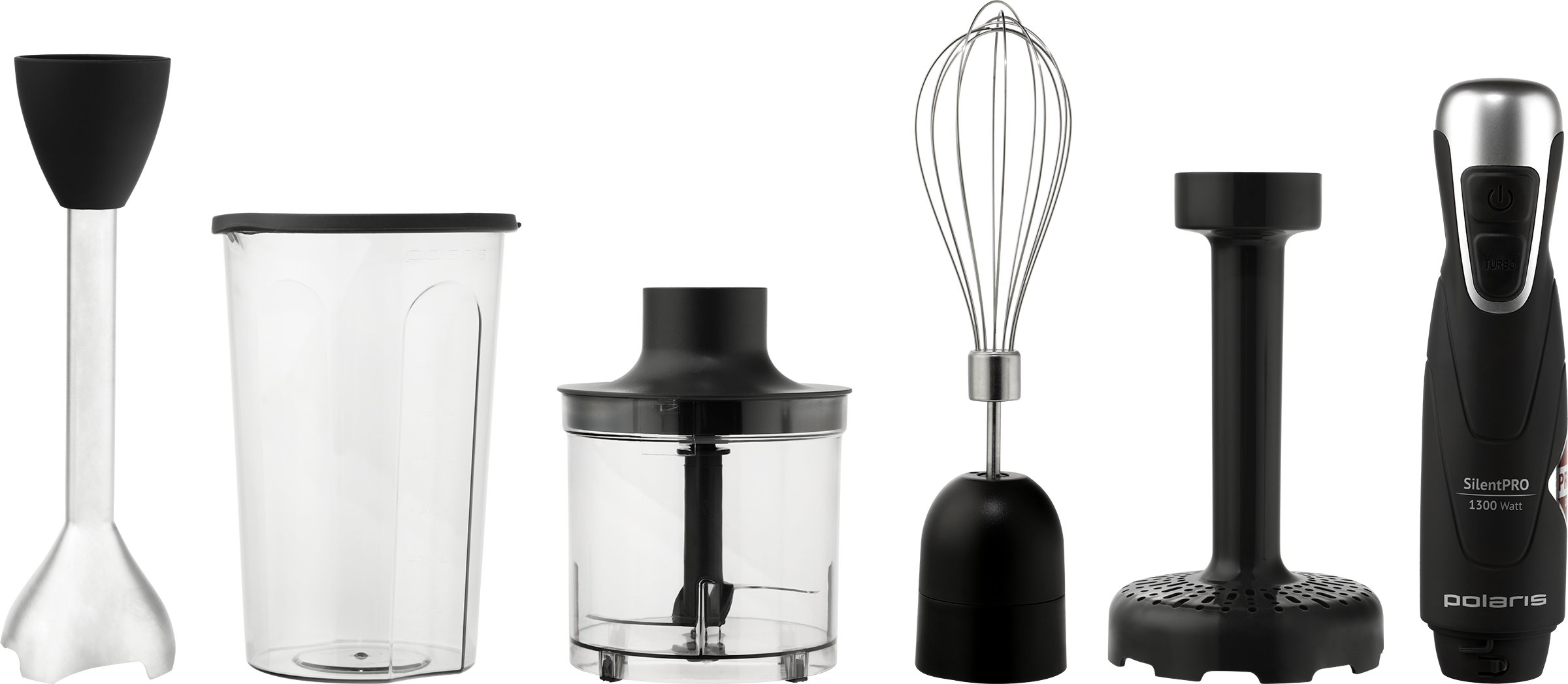 Изображение товара Блендер POLARIS SilentPRO мощностью 1300Вт с многофункциональностью 4в1