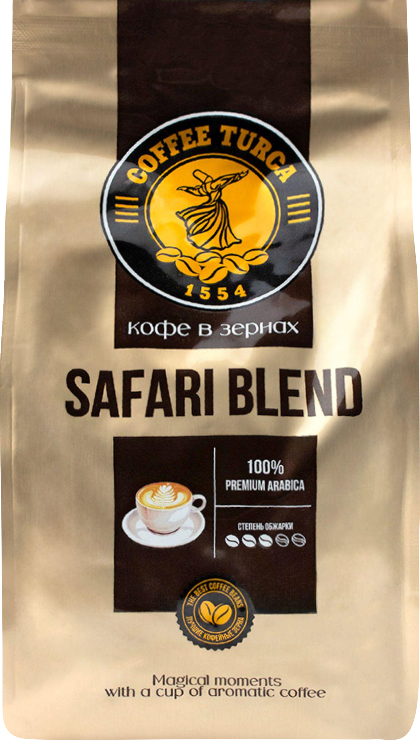 Изображение товара Кофе зерновой COFFEE TURCA Safari Blend Espresso натуральный жареный, 500г Изображение товара Кофе зерновой COFFEE TURCA Safari Blend Espresso натуральный жареный, 500г