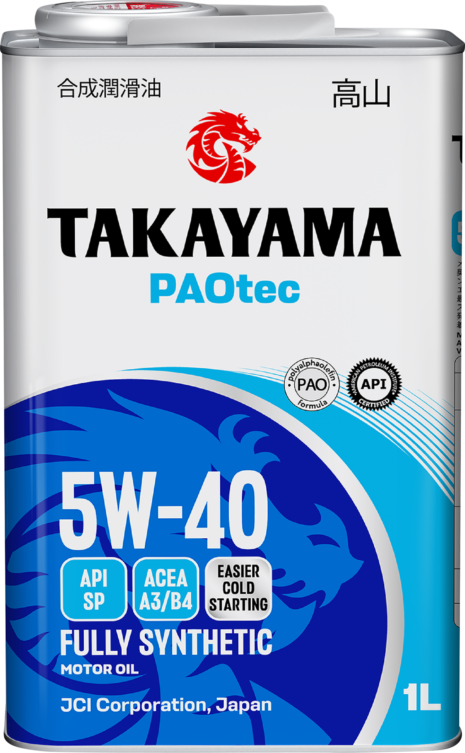Изображение товара Масло моторное TAKAYAMA Paotec 5W-40 A3/B4 SP, Арт. 6056071, 1л Изображение товара Масло моторное TAKAYAMA Paotec 5W-40 A3/B4 SP, Арт. 6056071, 1л